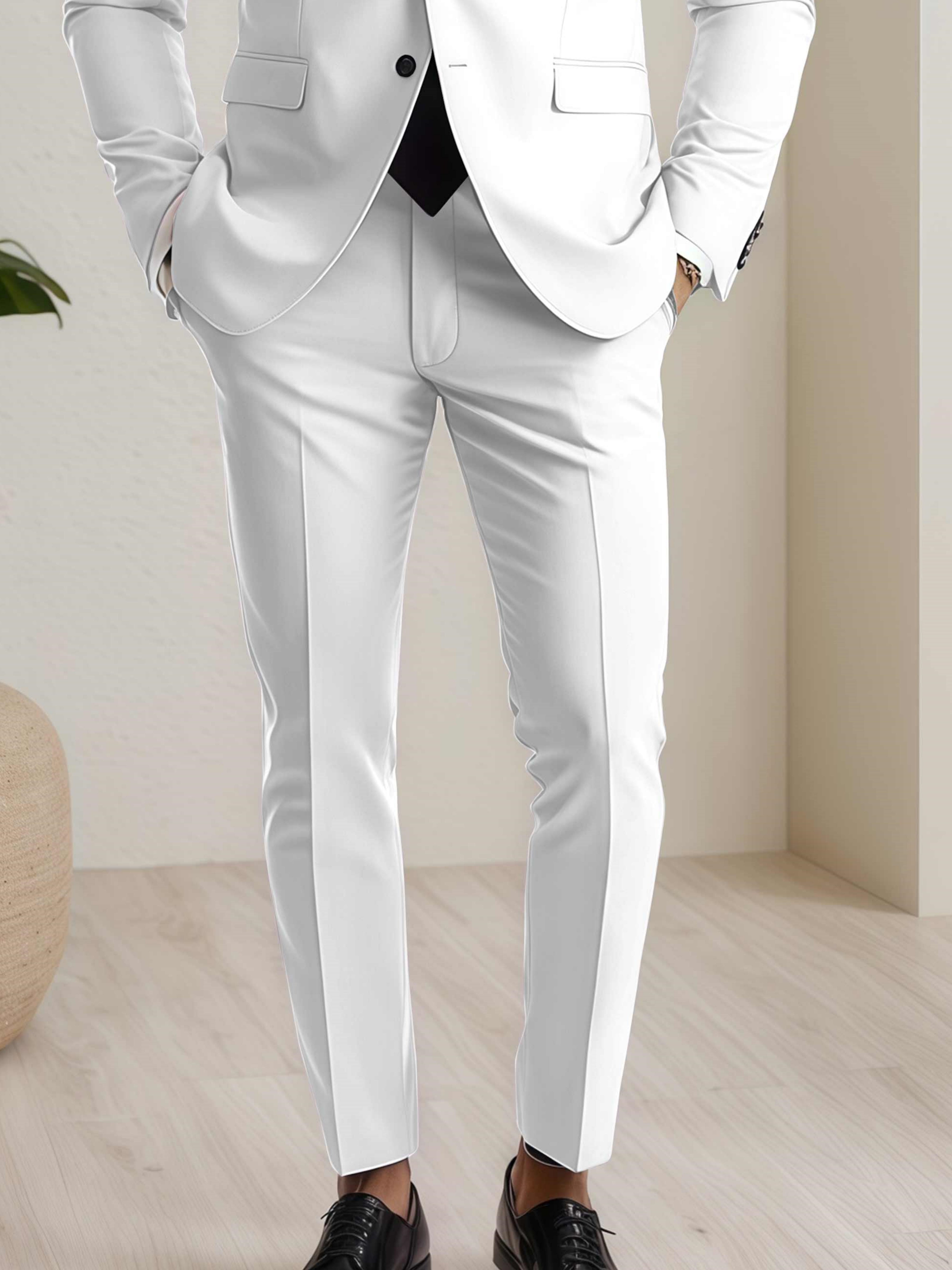 Modern Men's Straight Leg Plain Standard Fit Trousers UK