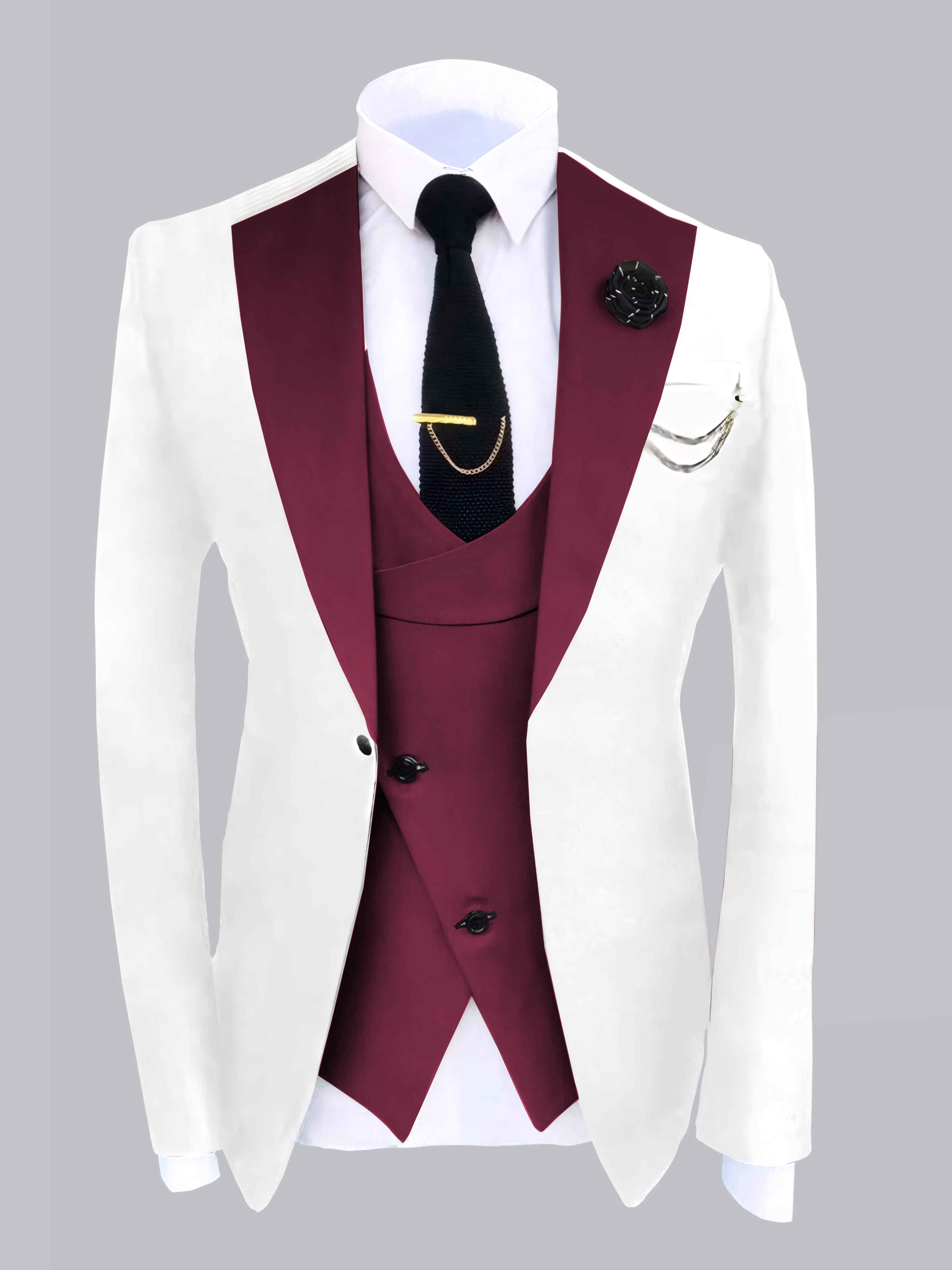 Modern Men's 2 Piece Jacket Set with Colour Block Design
