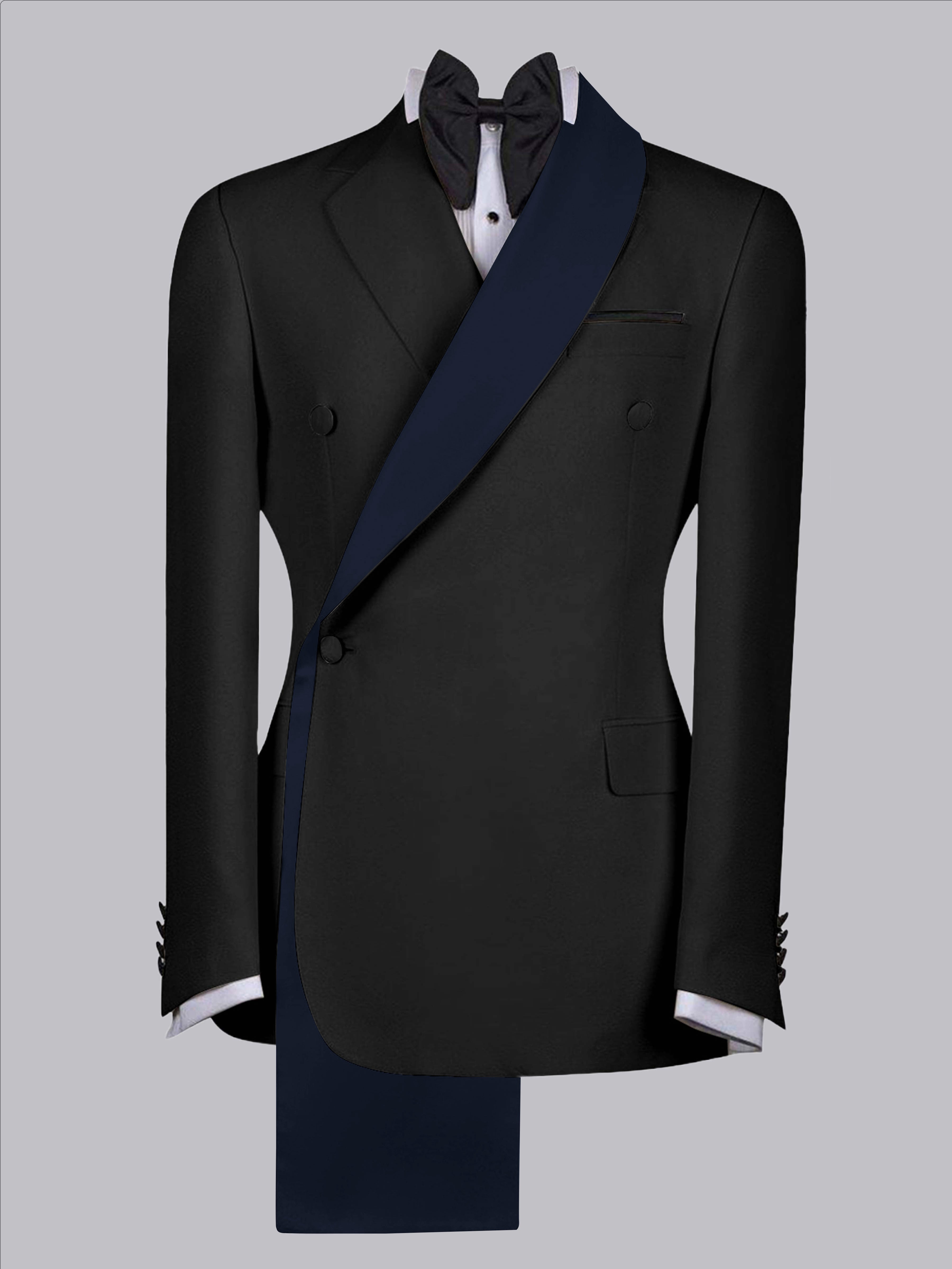 Handsome Men's Contrast Trim Shawl Lapel One Button Suit Jacket