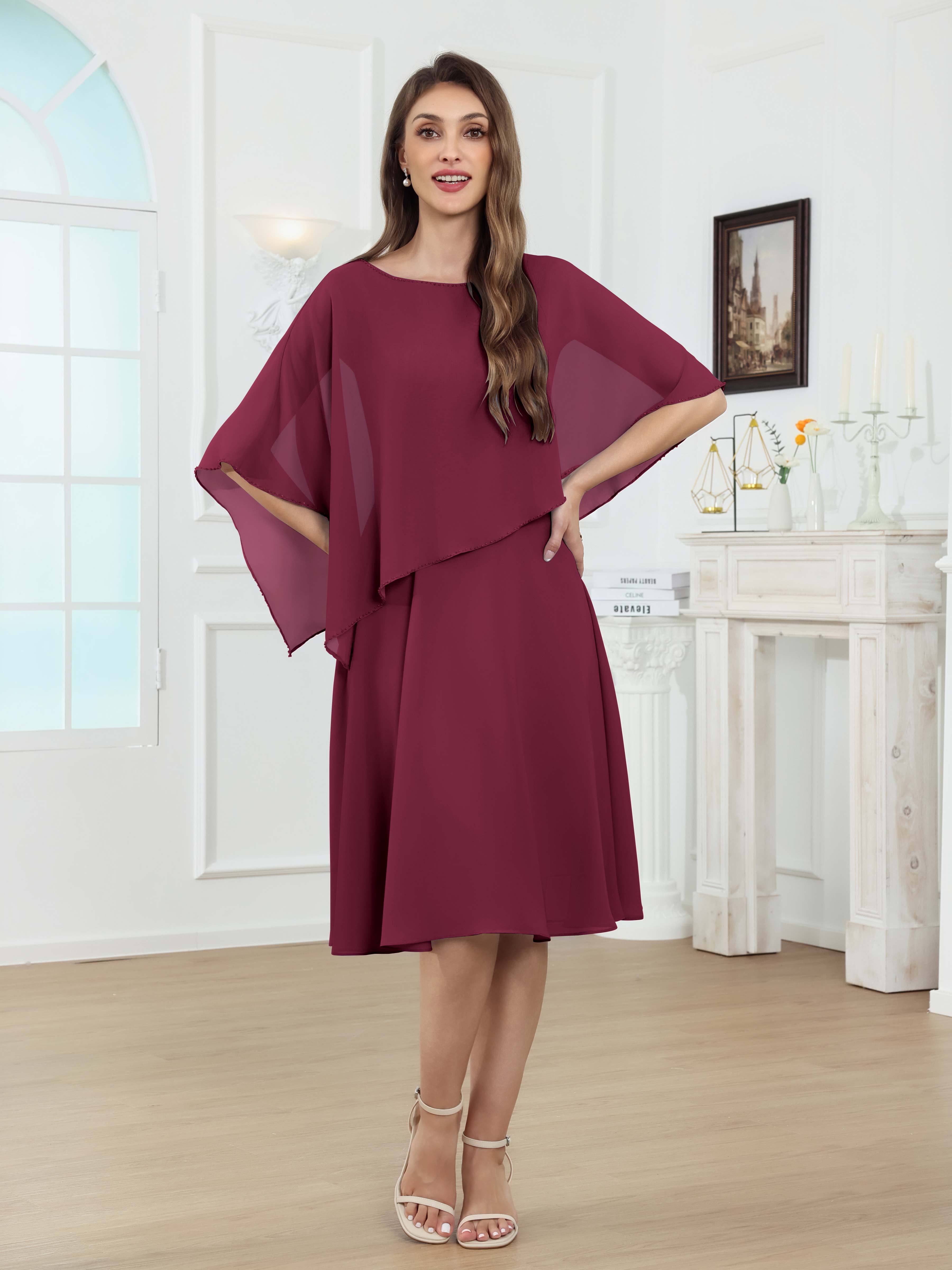 Nephele Charming A-Line Short Chiffon Mother of The Bride Dresses Nephele Charming A-Line Short Chiffon Mother of The Bride Dresses