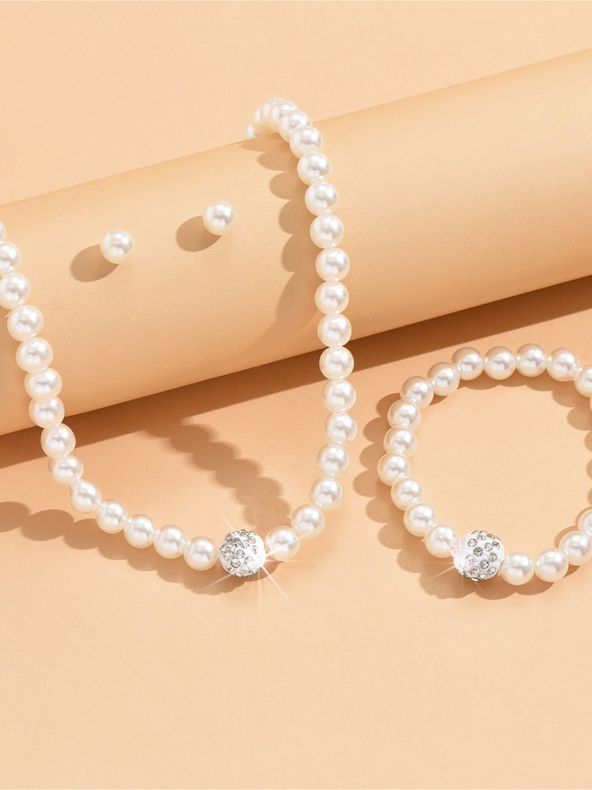 Pearl and Crystal Wedding Jewelry Set