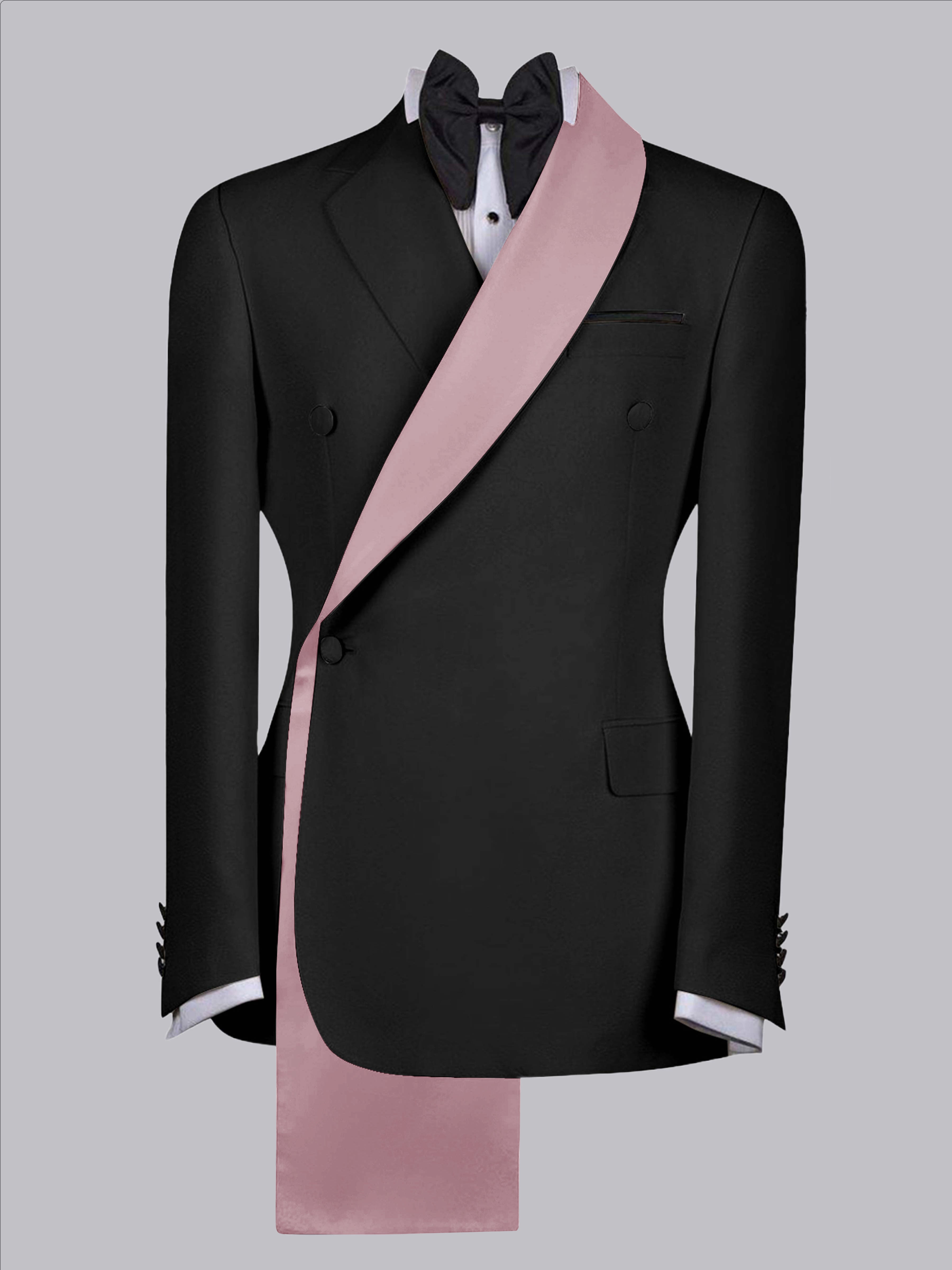 Handsome Men's Contrast Trim Shawl Lapel One Button Suit Jacket