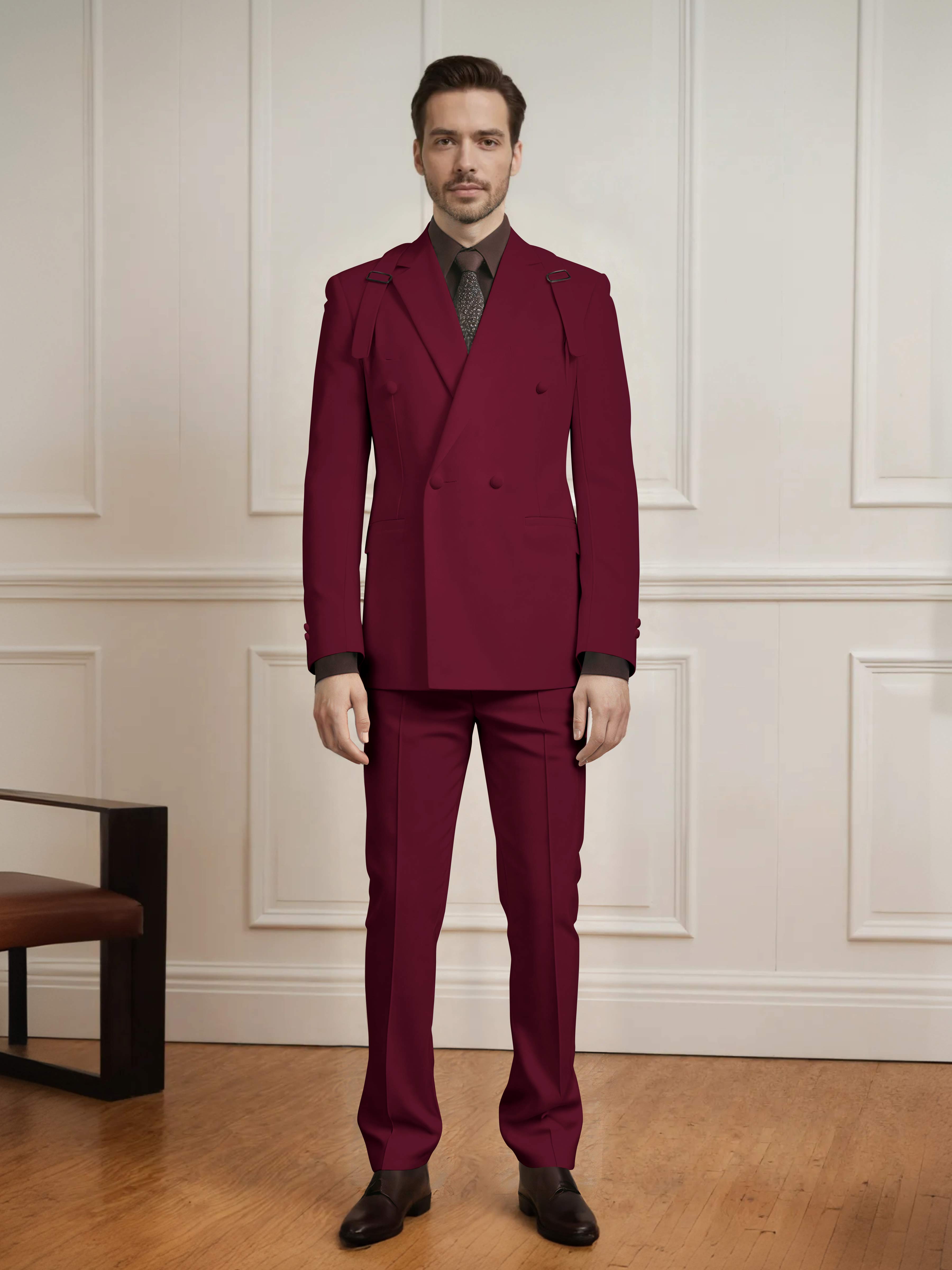 Popular Classic Men's Double Breasted 2 Pieces Wedding Suits