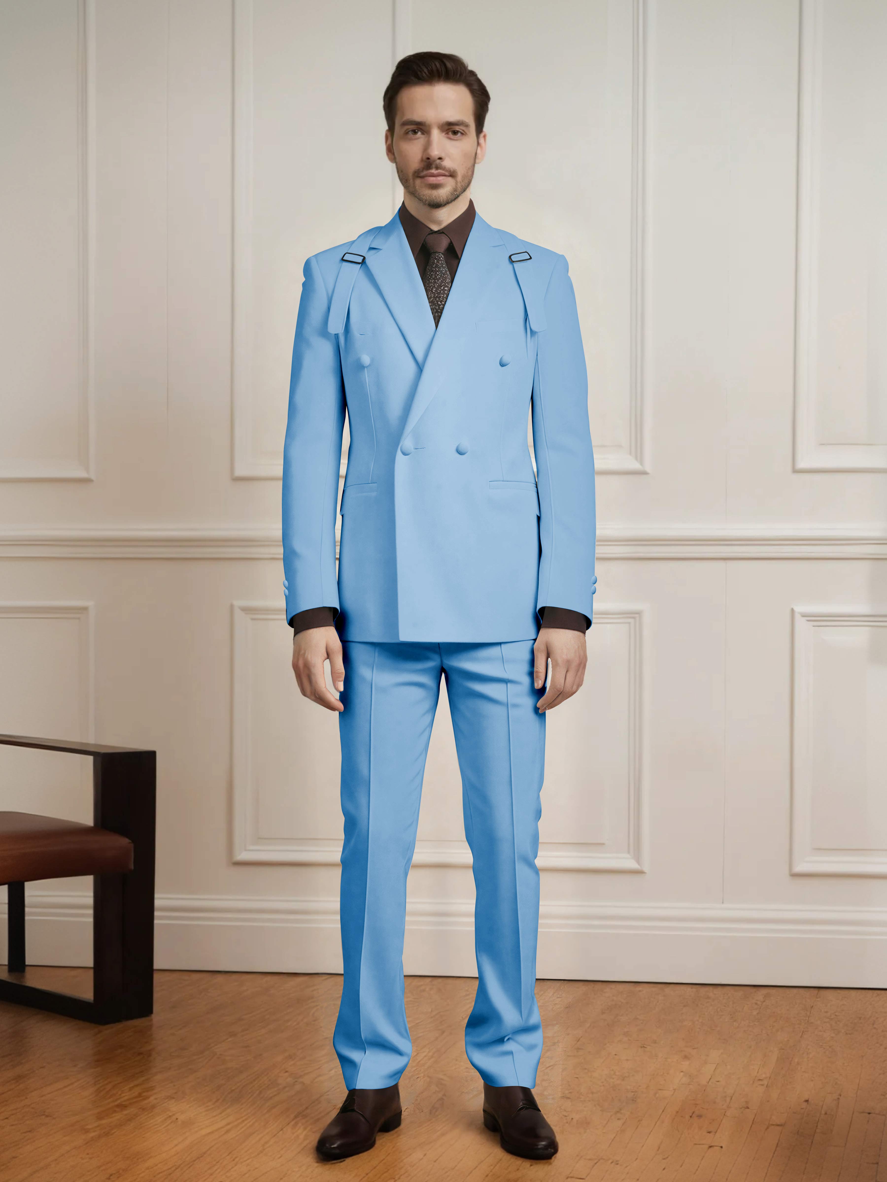 Popular Classic Men's Double Breasted 2 Pieces Wedding Suits