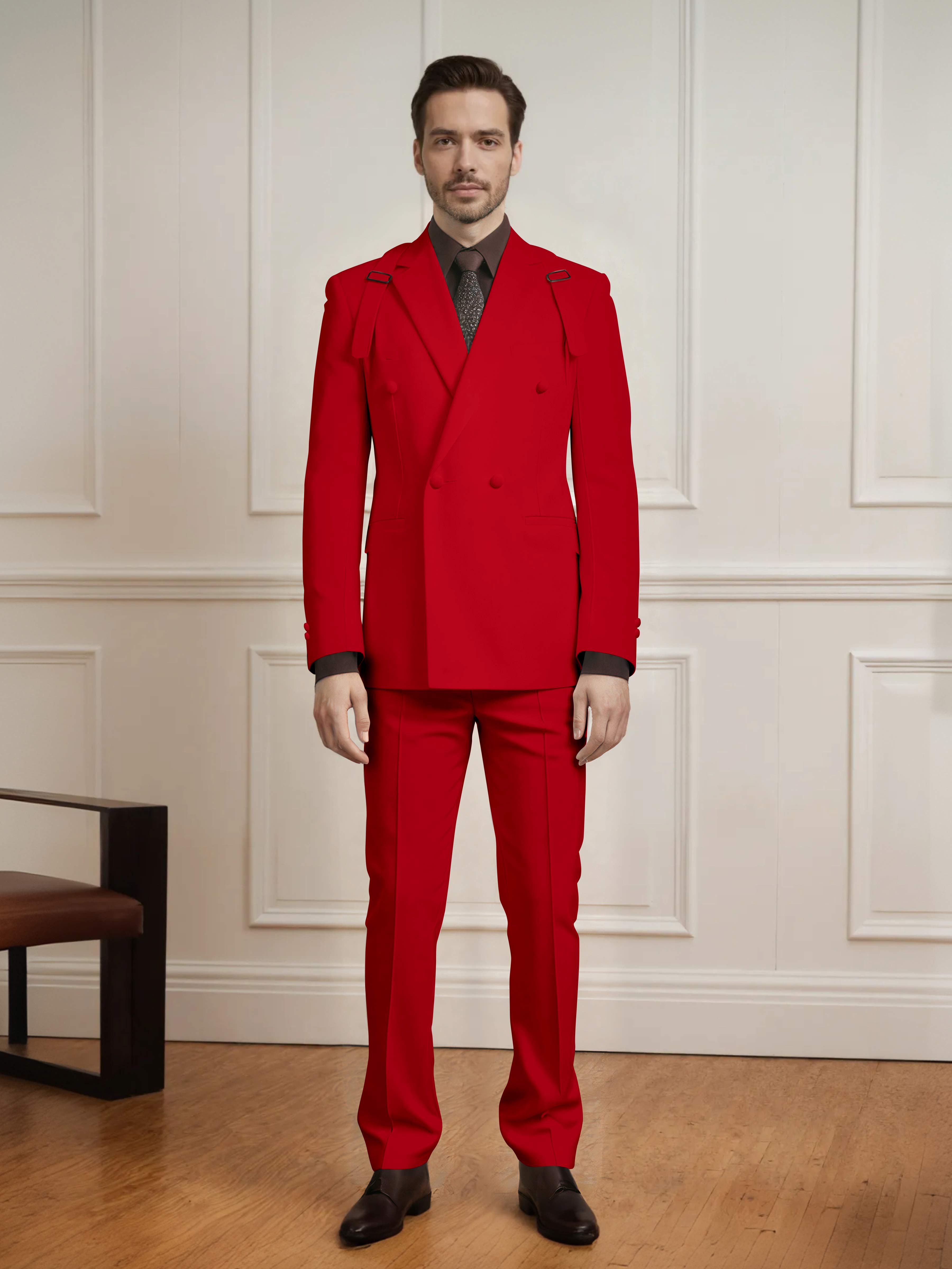 Popular Classic Men's Double Breasted 2 Pieces Wedding Suits