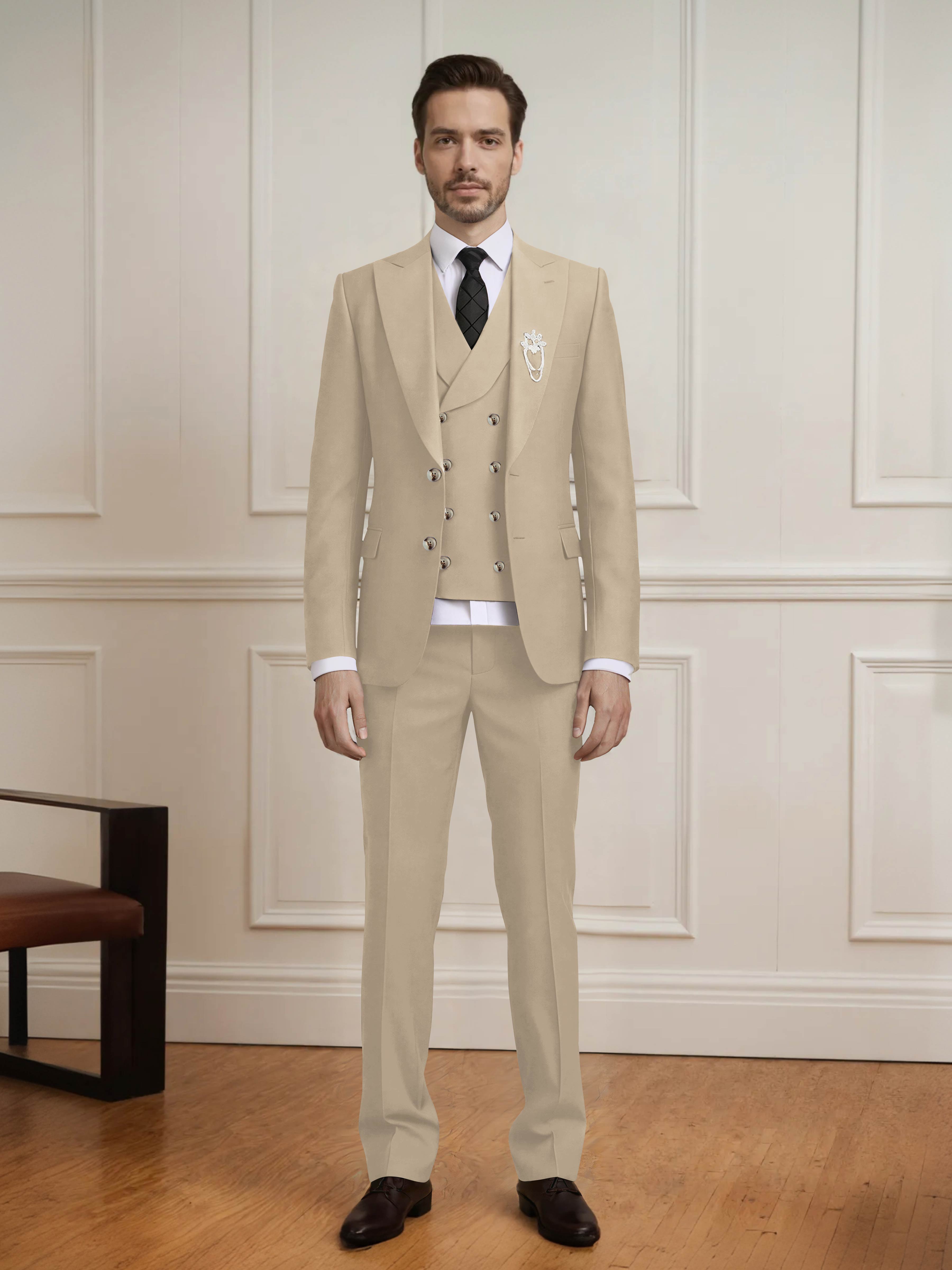 Quality Men's Single Breasted 3 Pieces Wedding Suit