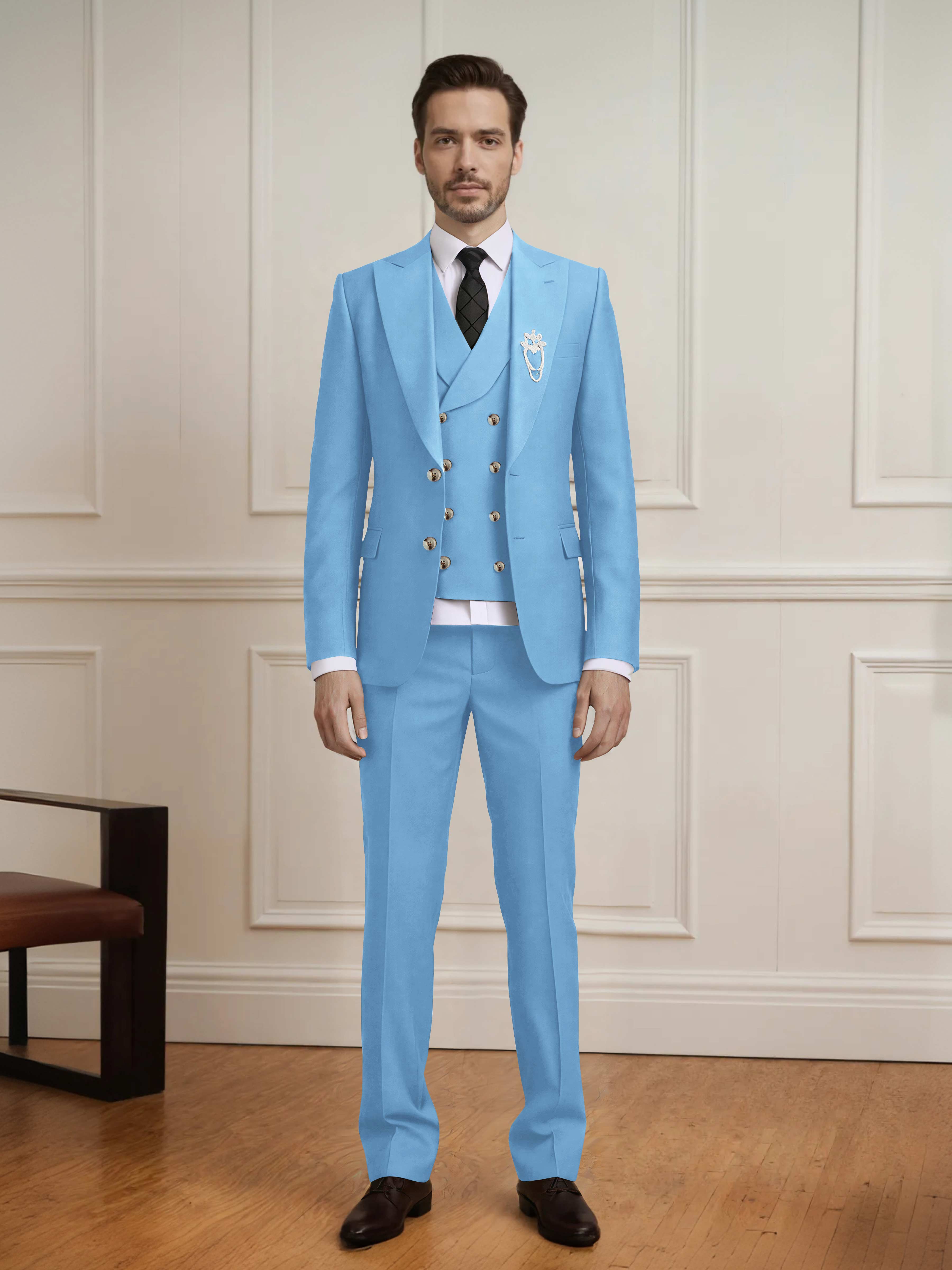 Quality Men's Single Breasted 3 Pieces Wedding Suit
