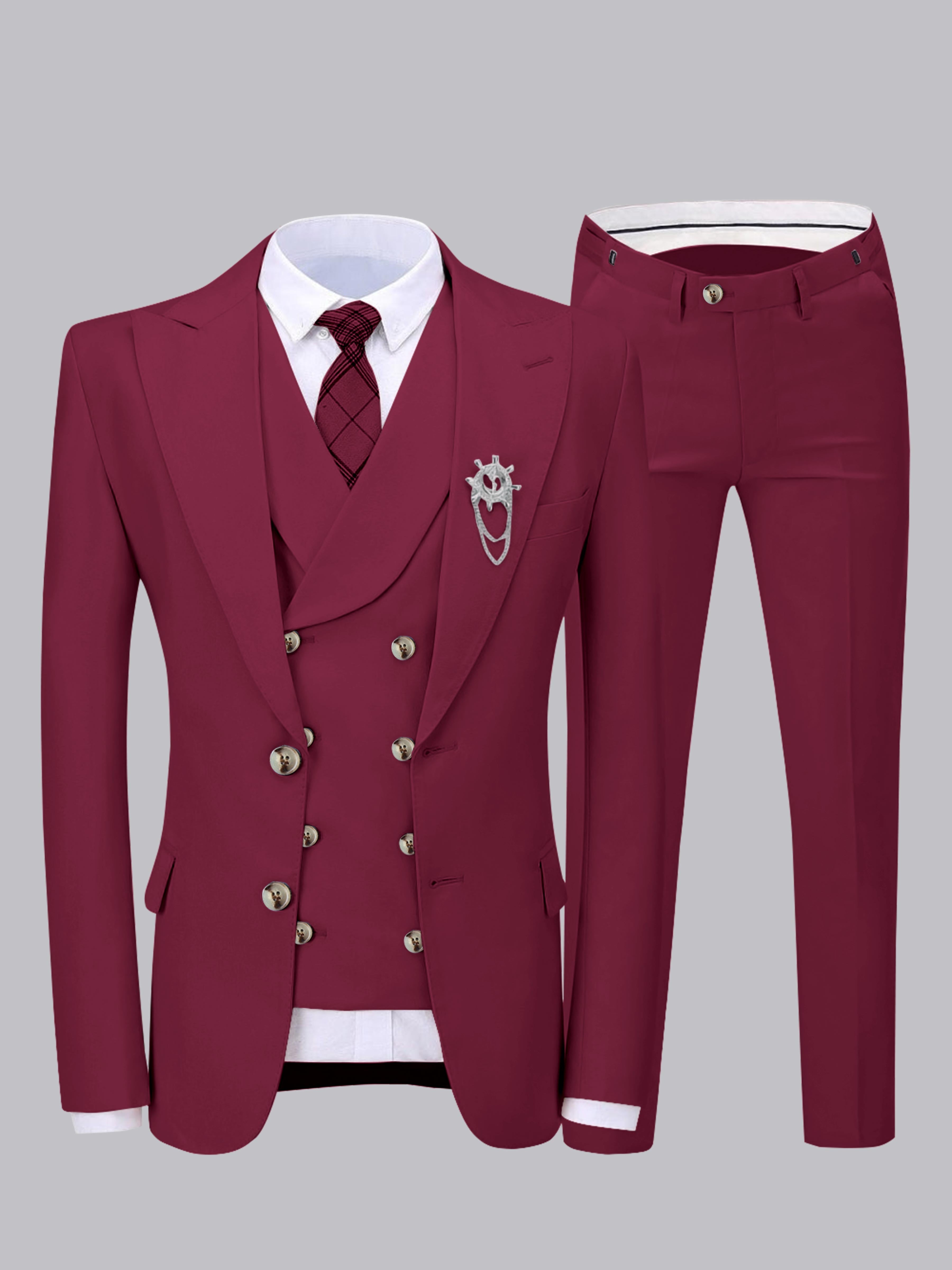 Refined Men's Two Buttons 3 Pieces Wedding Suits
