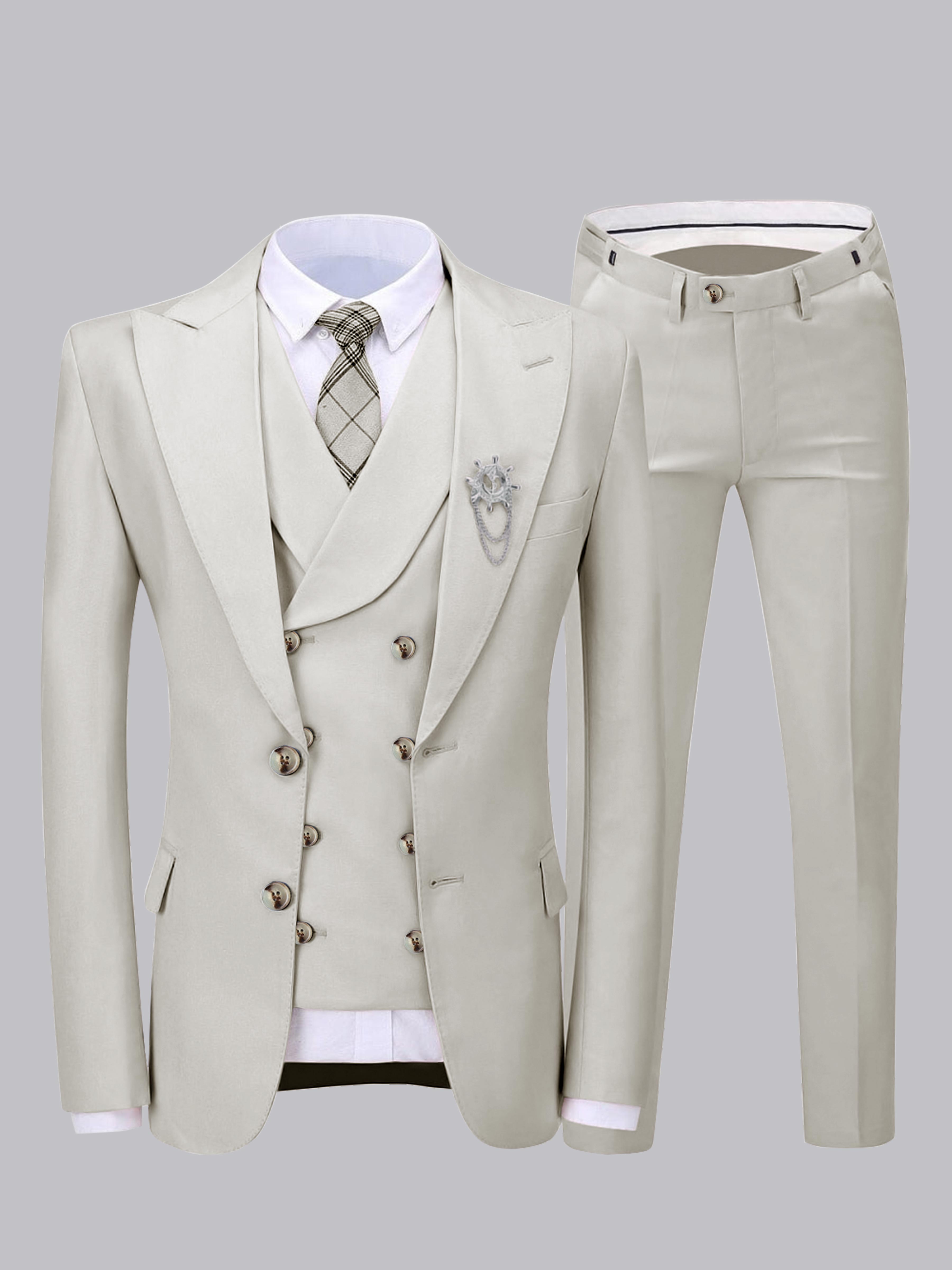 Refined Men's Two Buttons 3 Pieces Wedding Suits