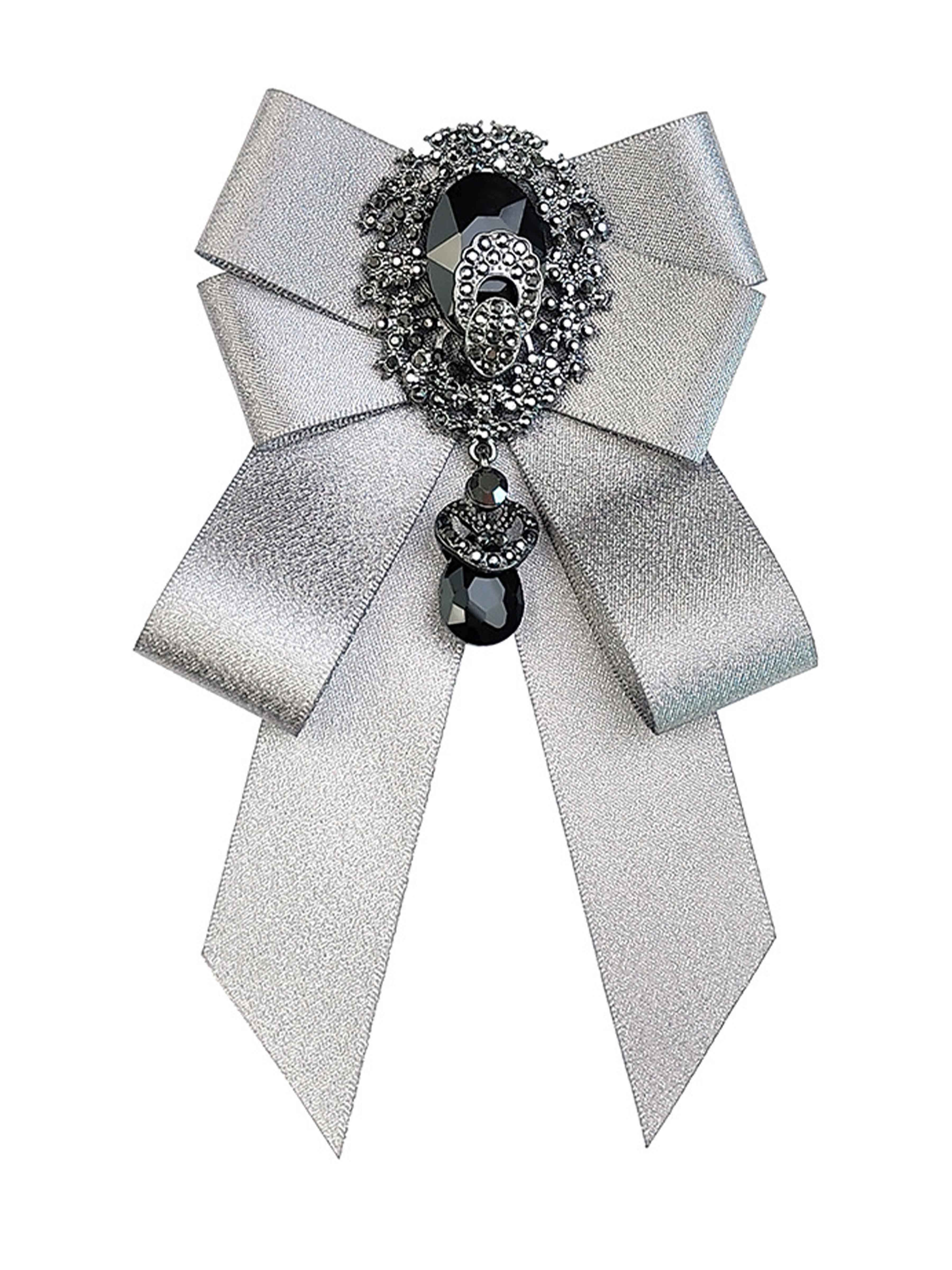 Men's Rhinestone Ribbon Bow Tie Brooch for Suits & Formal Wear UK