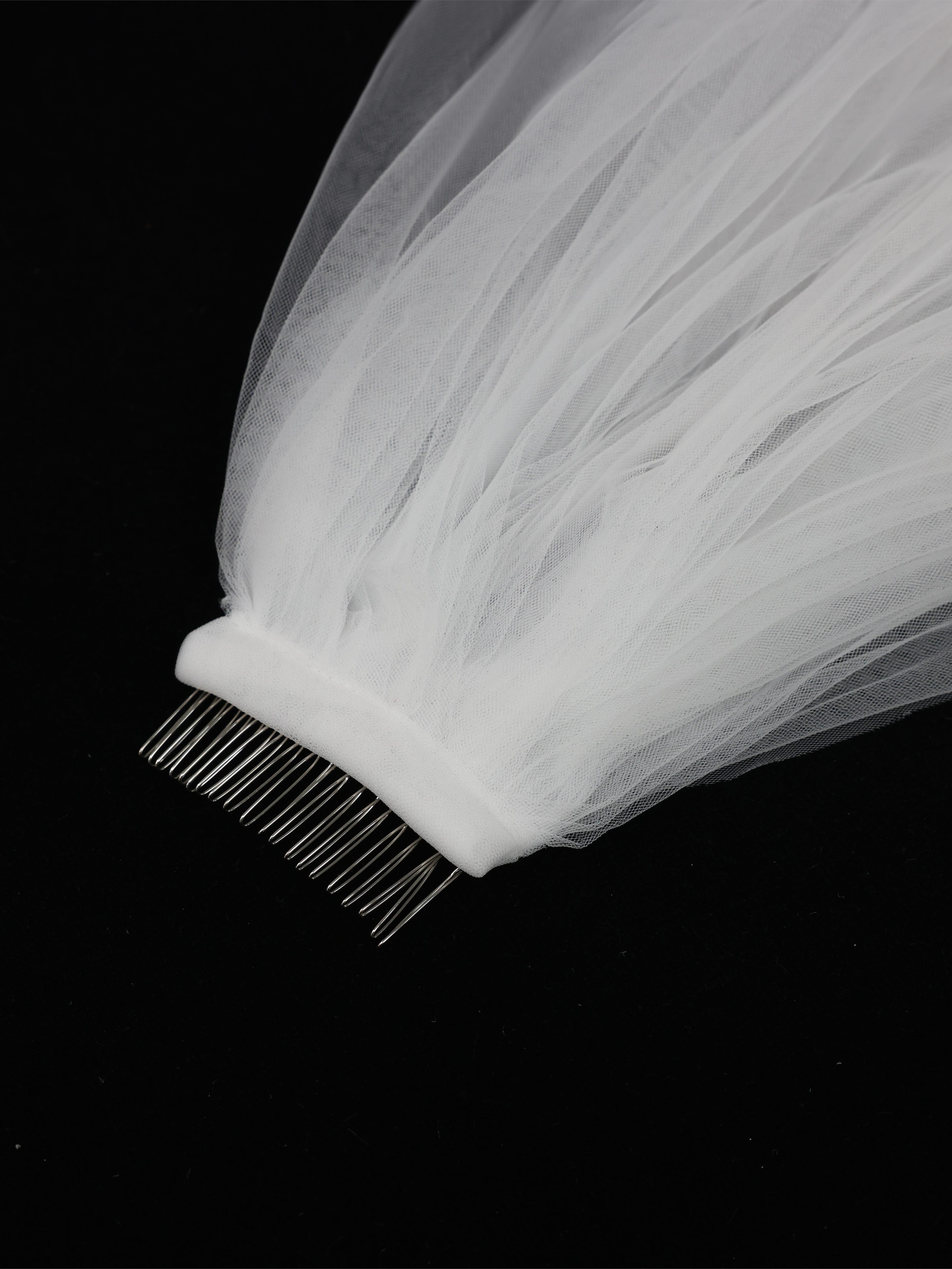 Soft Tulle Bridal Veil with Comb