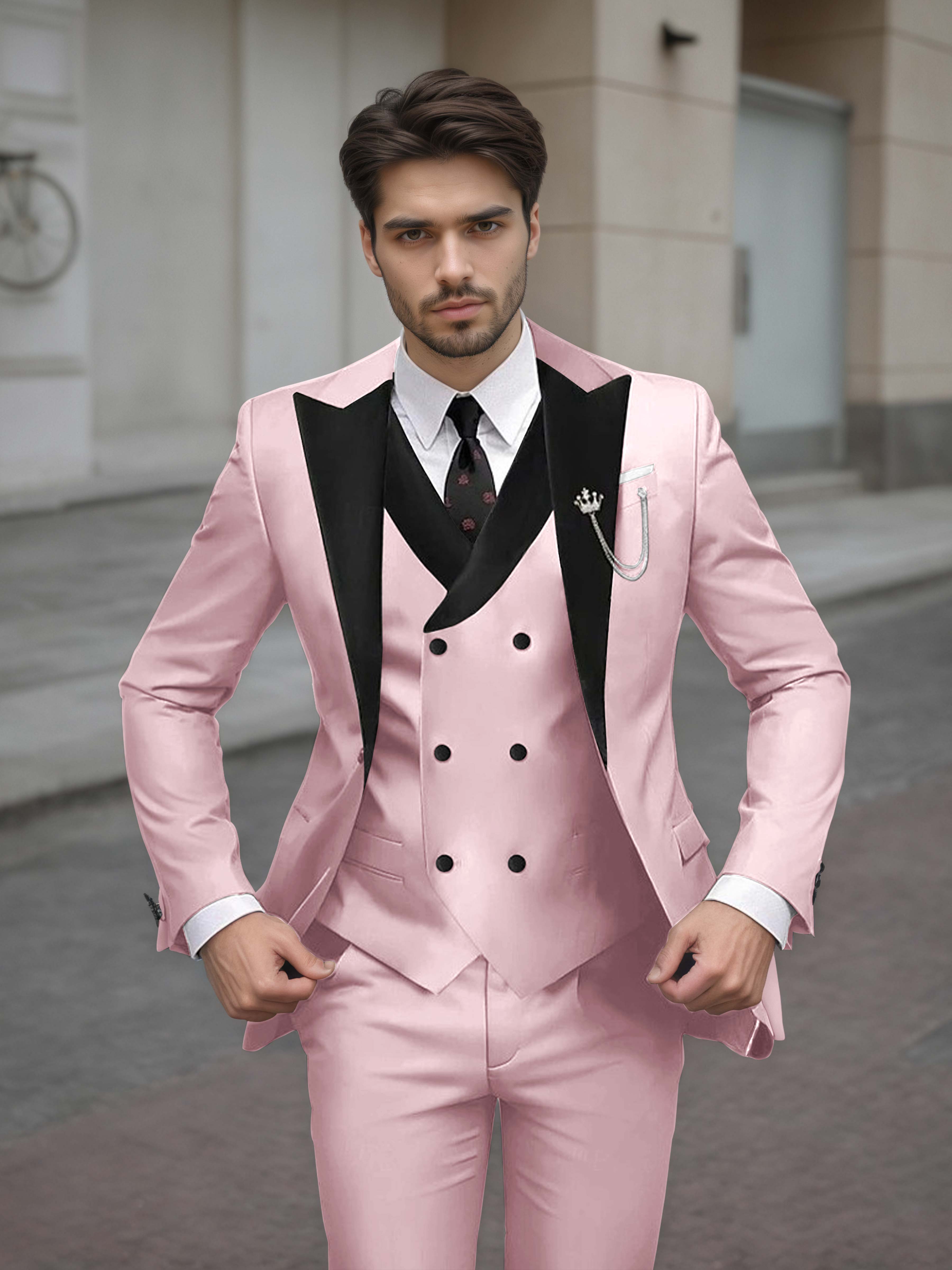 Sophisticated Men's Tailored Slim Fit 3 Pieces Formal Suits