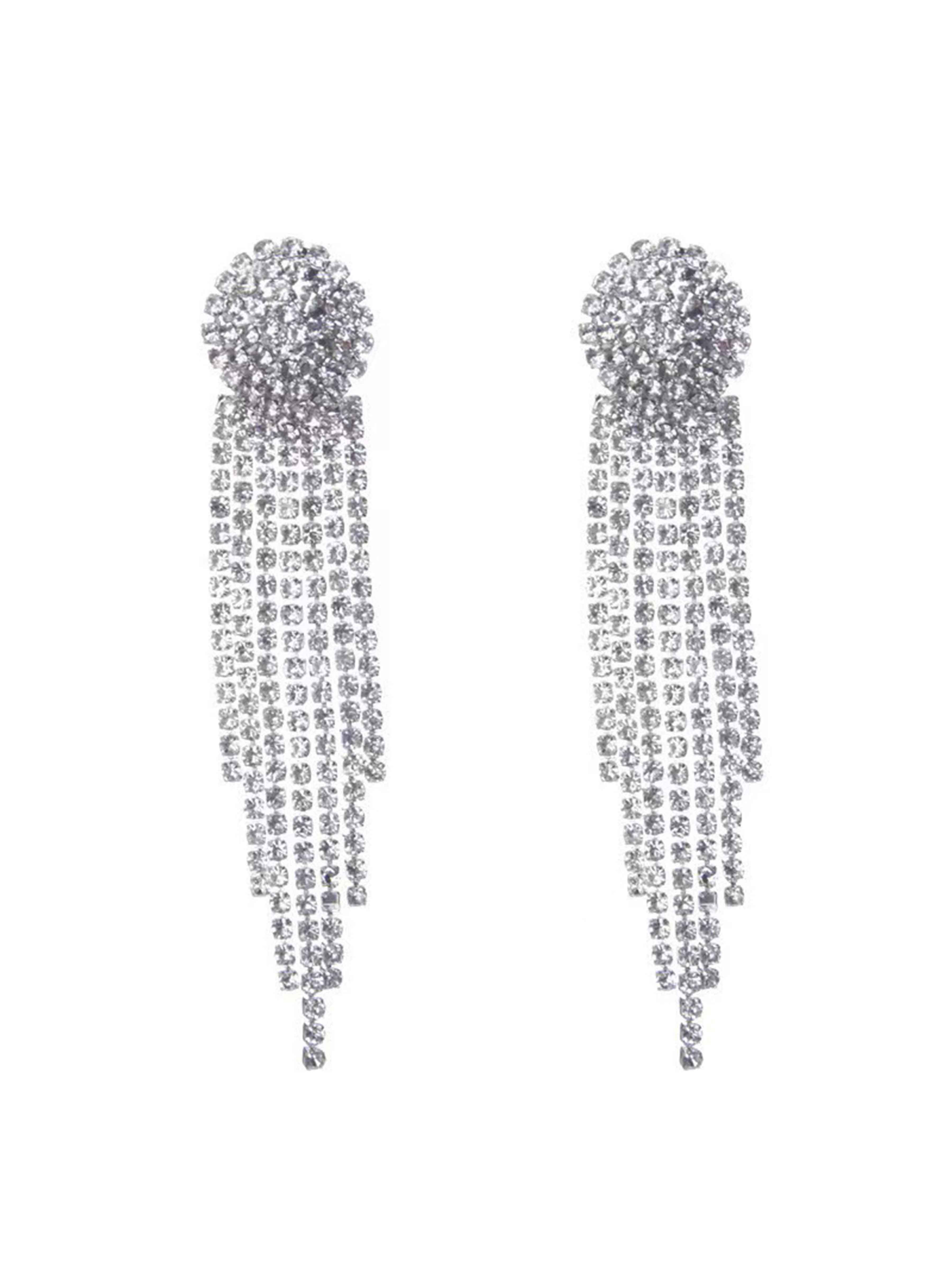 Chic Long Tassel Rhinestone Earrings