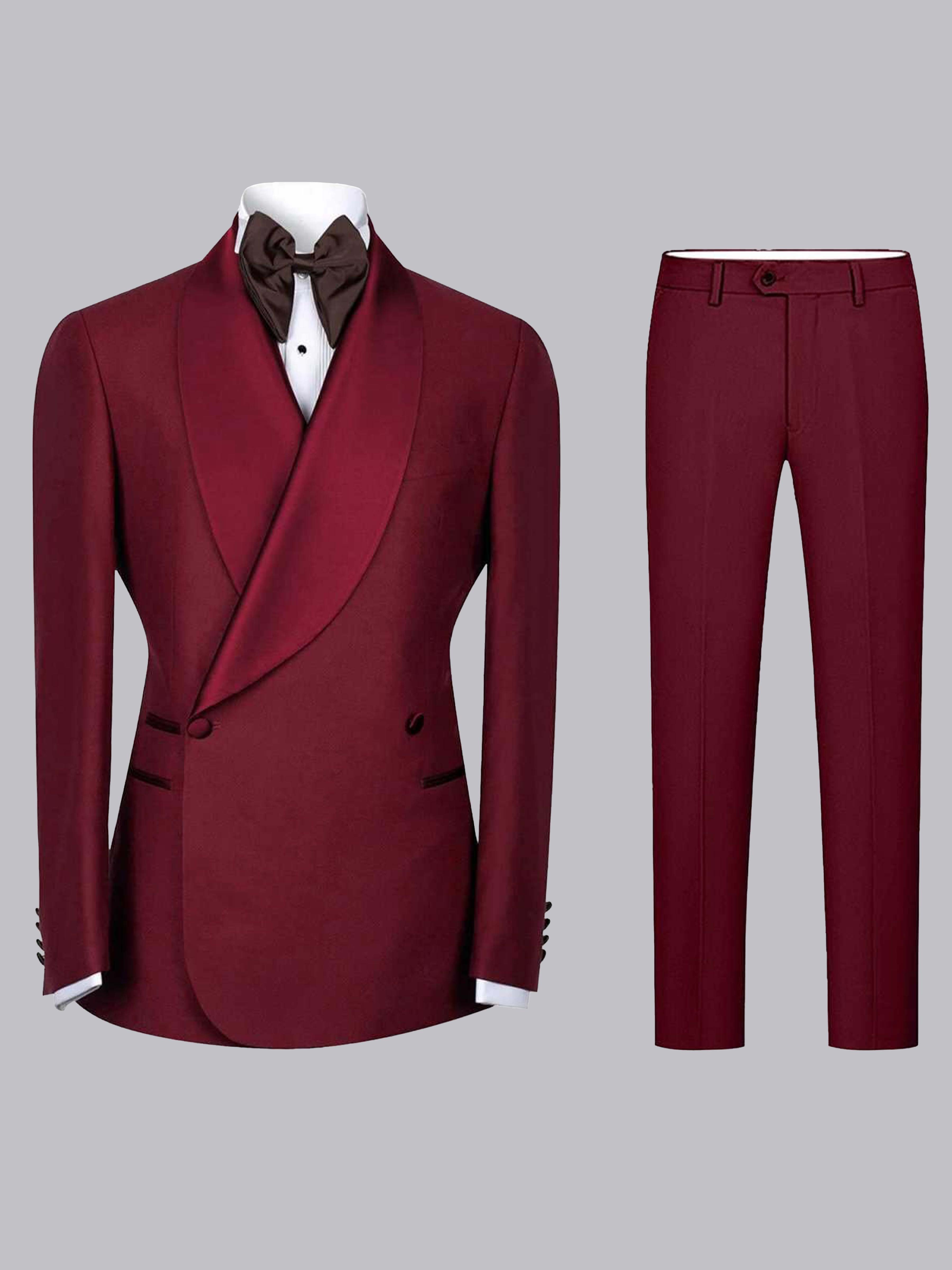 Stylish Casual Men‘s Patchwork Notch Lapel Double Breasted 2 Pieces Prom Suit