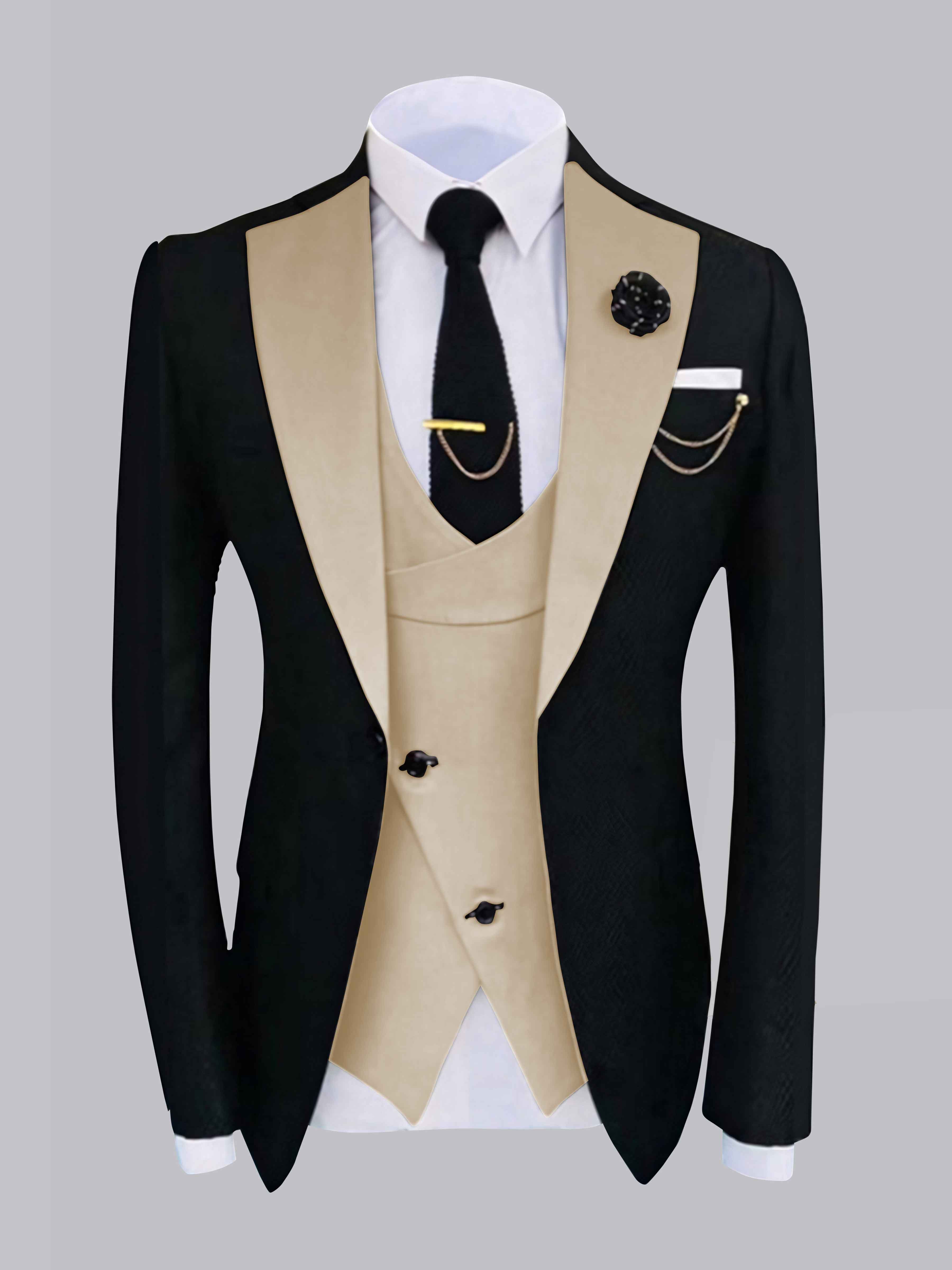 Stylish Men's One Button Jacket with Contrast Detailing