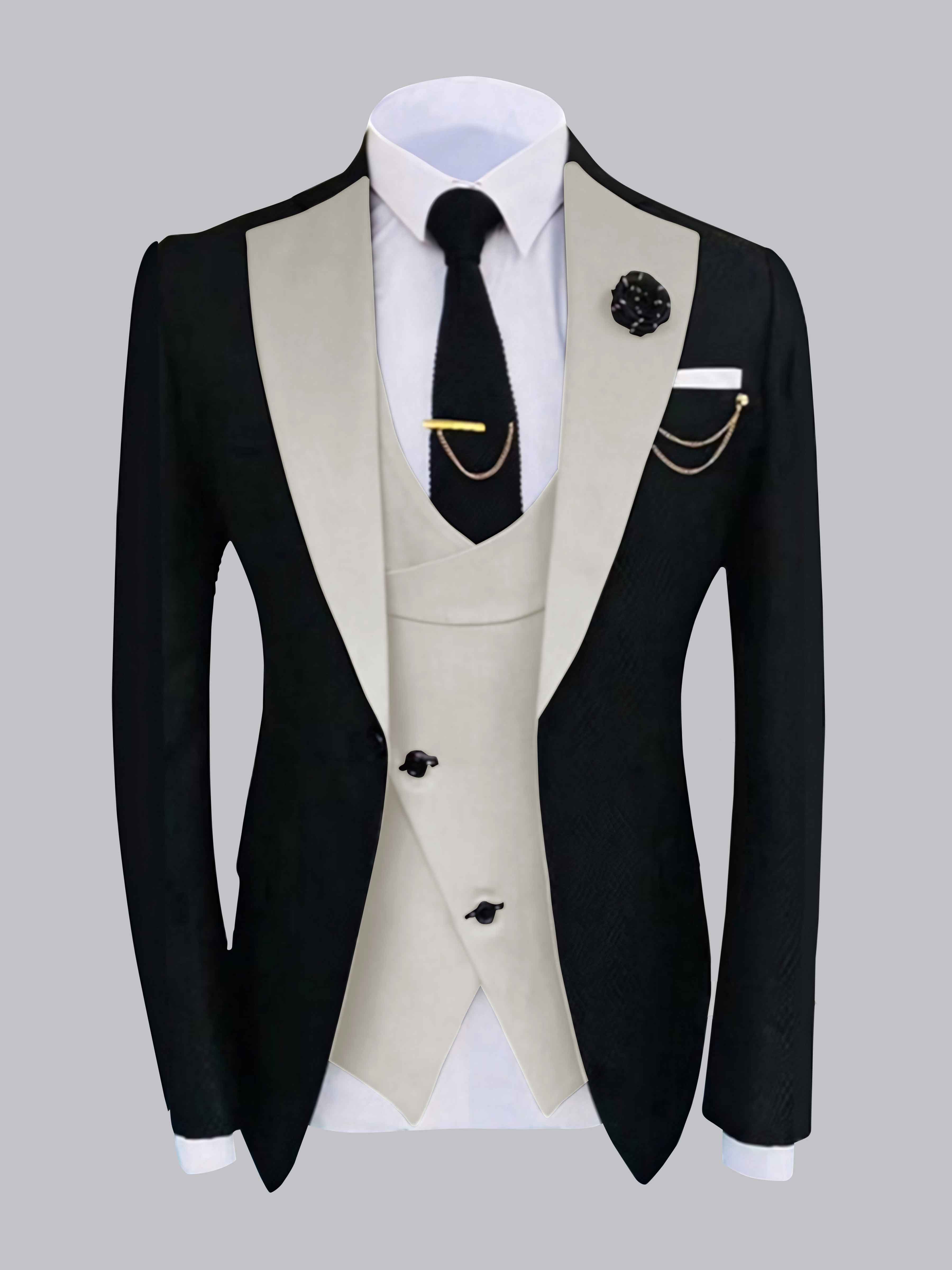 Stylish Men's One Button Jacket with Contrast Detailing