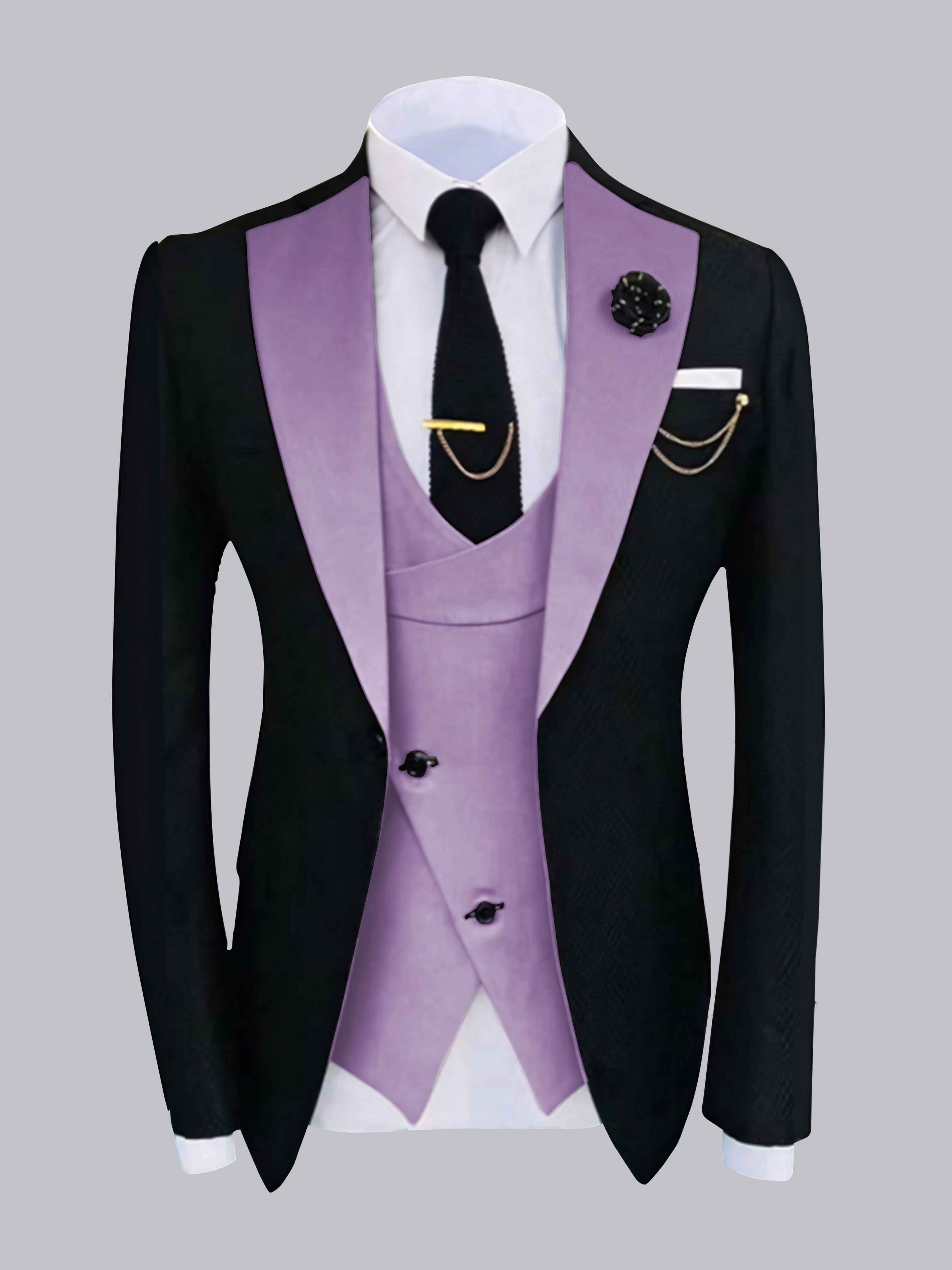 Stylish Men's One Button Jacket with Contrast Detailing