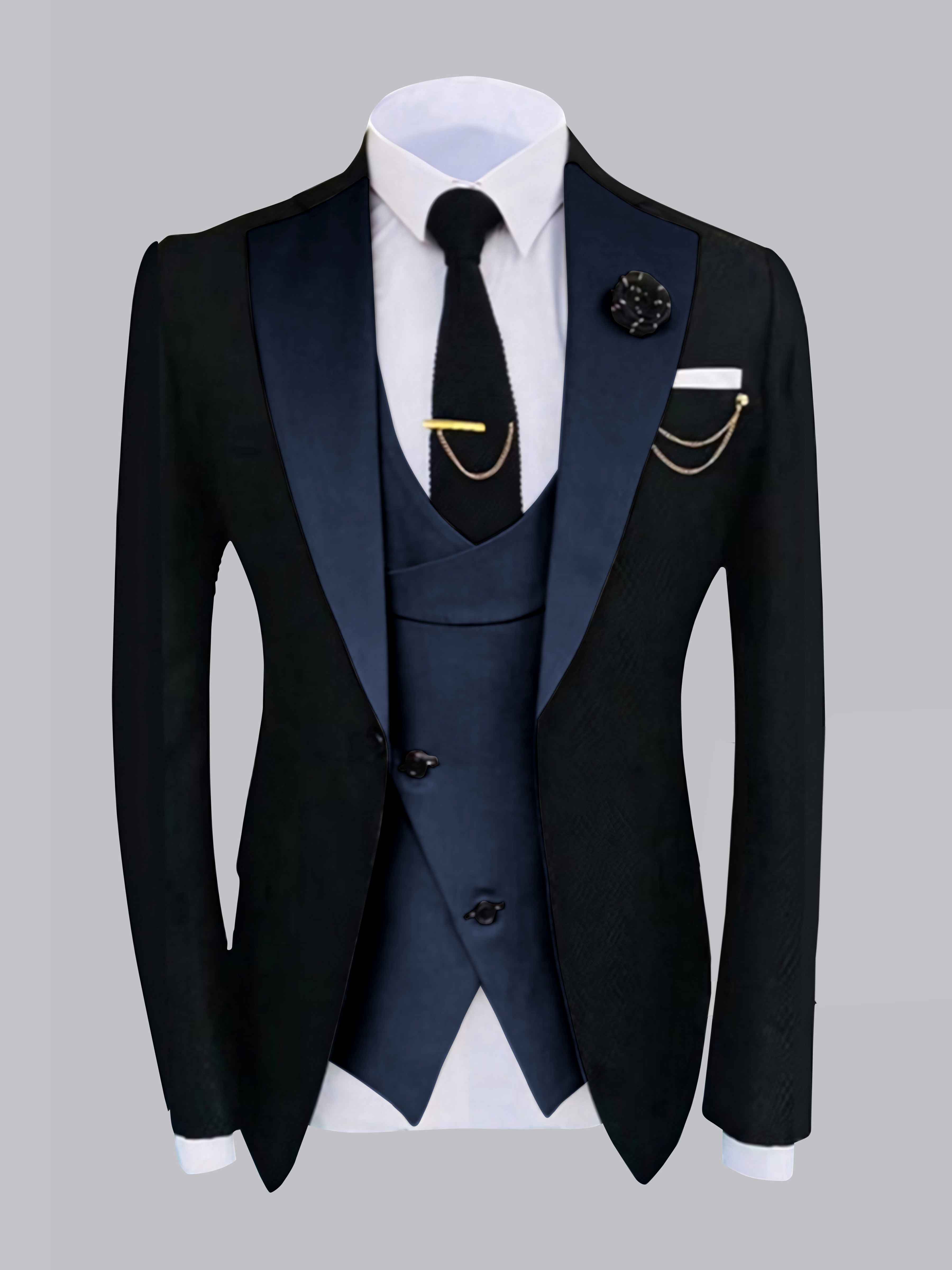 Stylish Men's One Button Jacket with Contrast Detailing