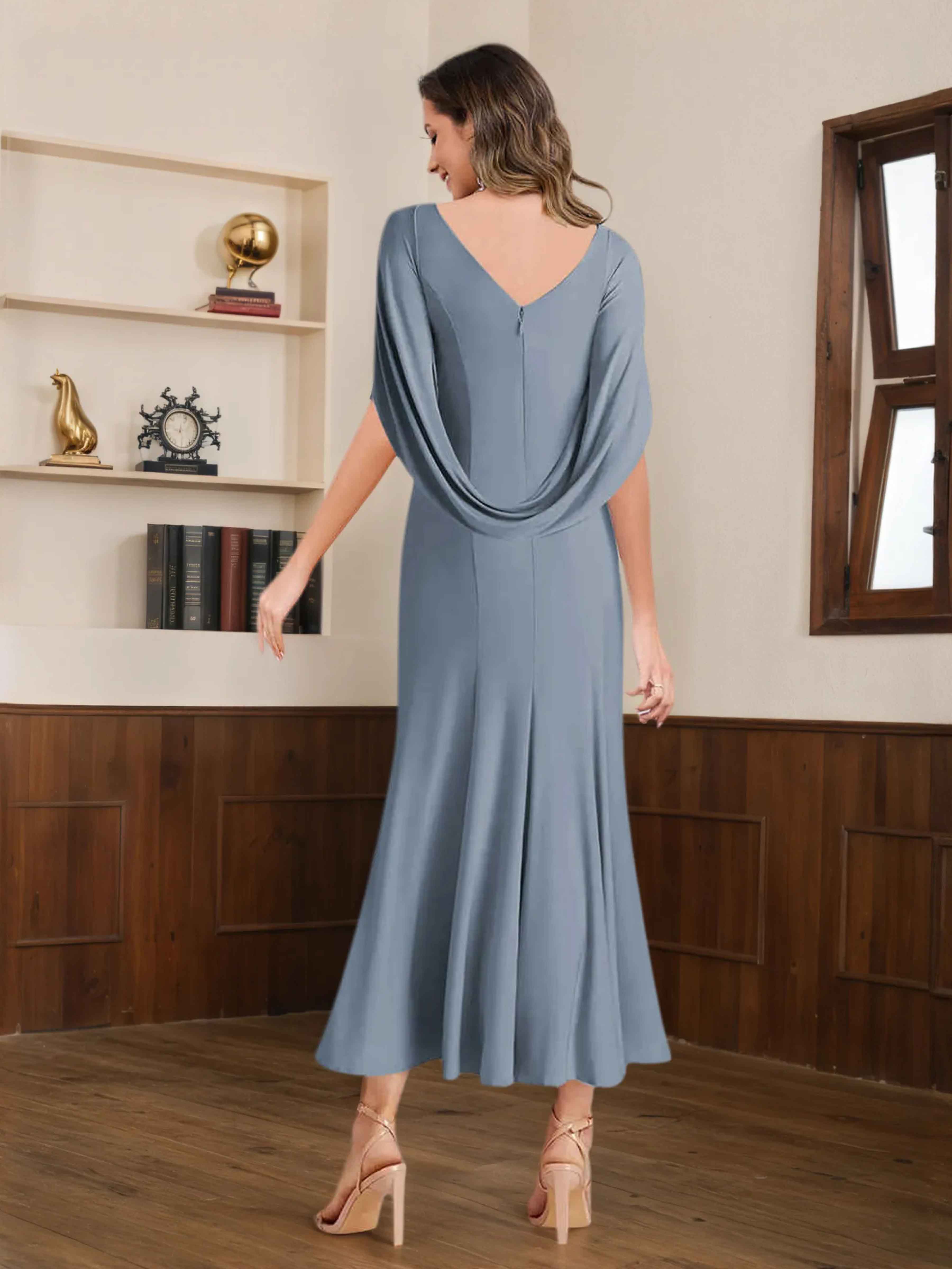 Tansy Modern Sheath Appliques Mother of the Bride Dresses With Cape