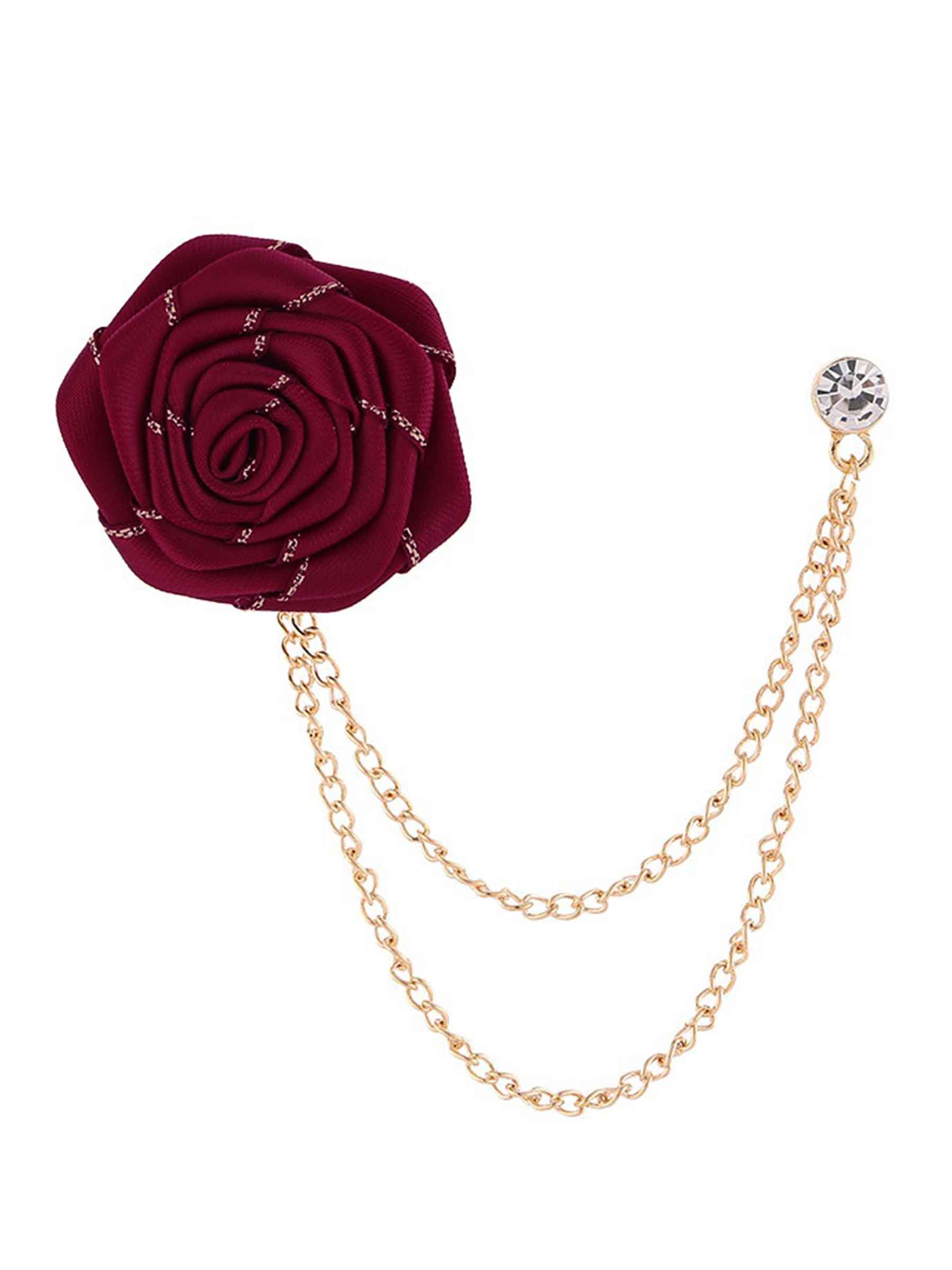 Pomuyoo Trendy Rose Flower Lapel Pins for Men's Suit UK