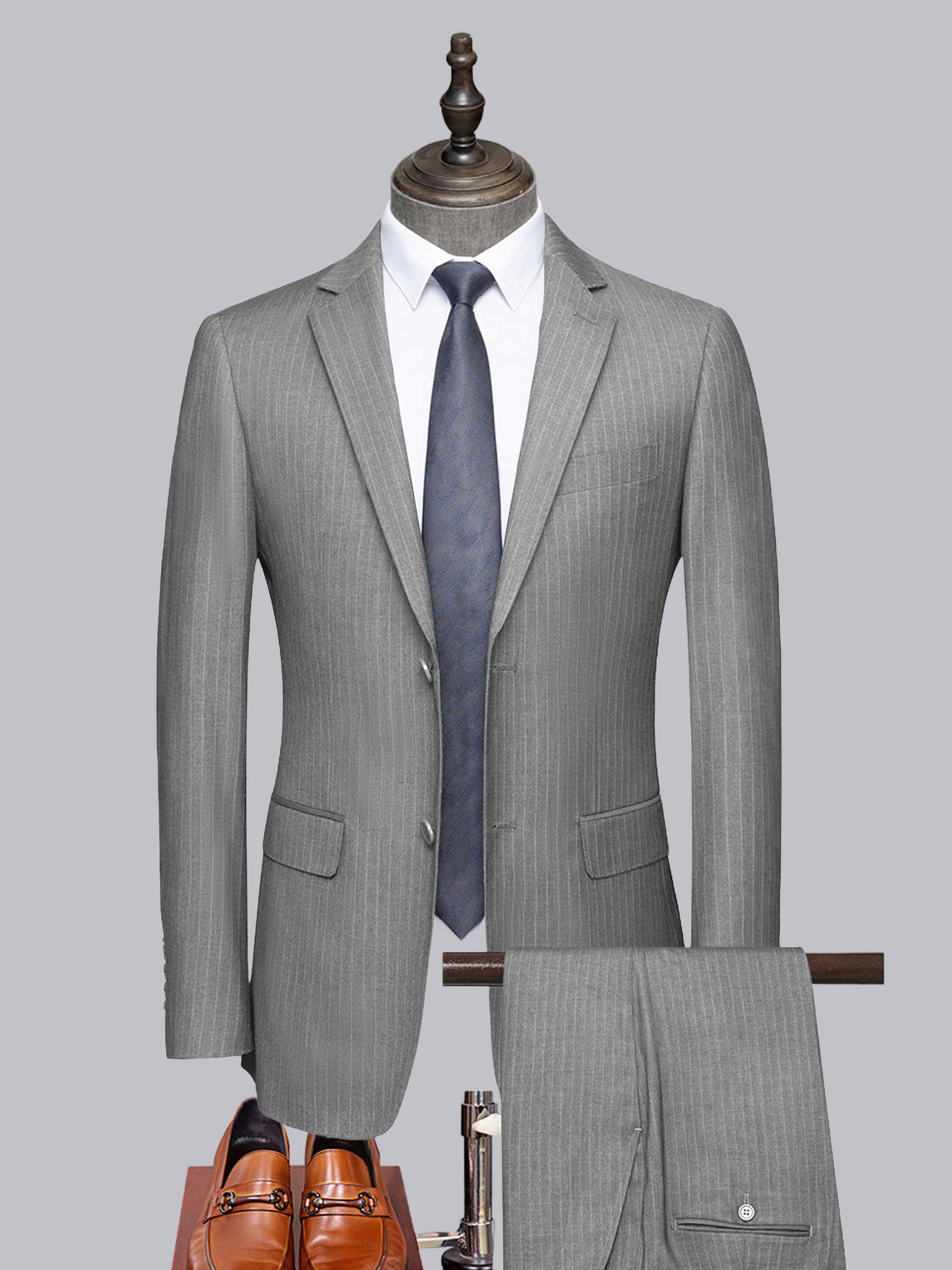 Men's Tailored Fit Two-Buttons 2 Pieces Formal Suits UK