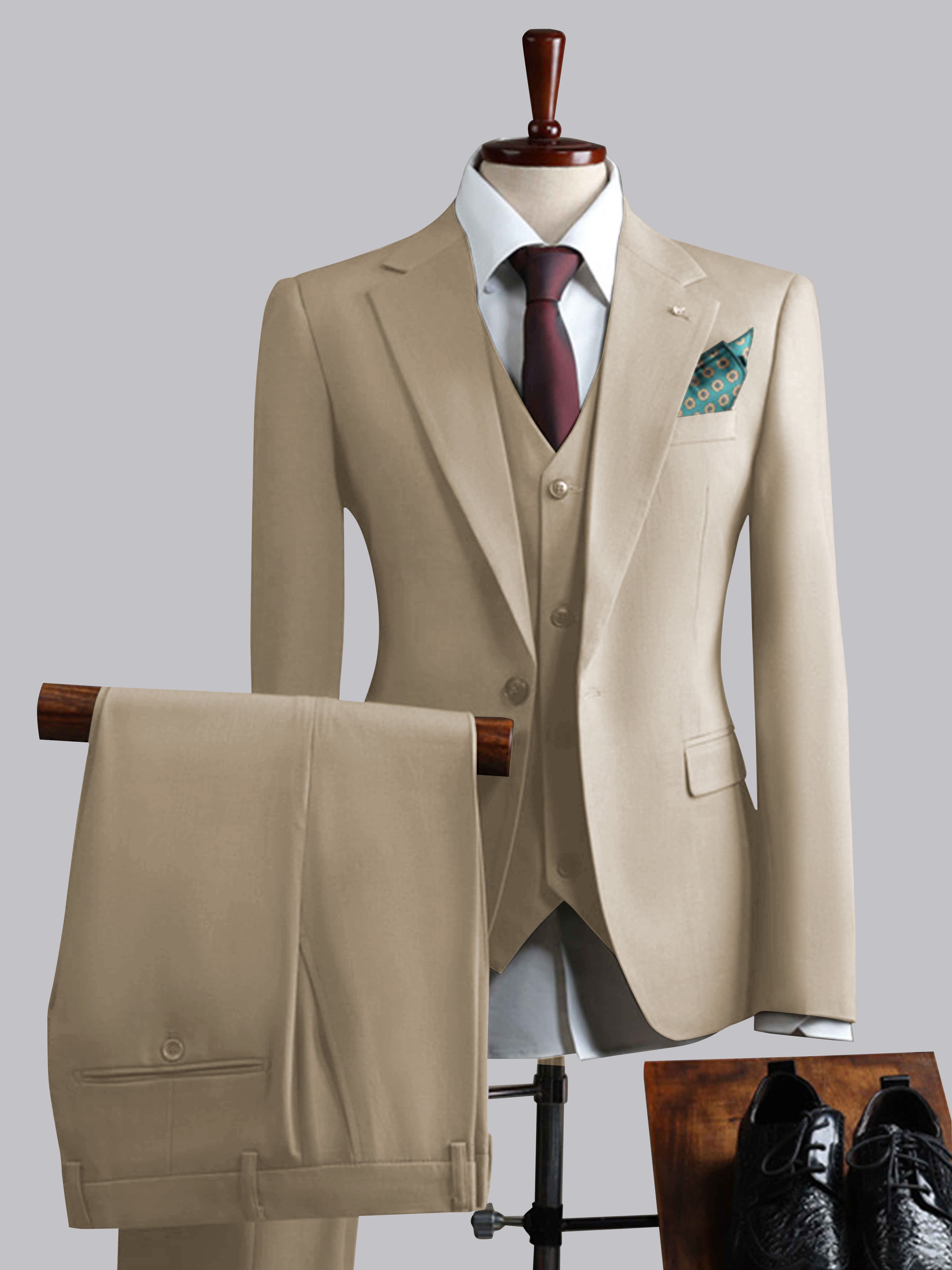 Men's Slim Fit One Button 3 Pieces Formal Suits UK