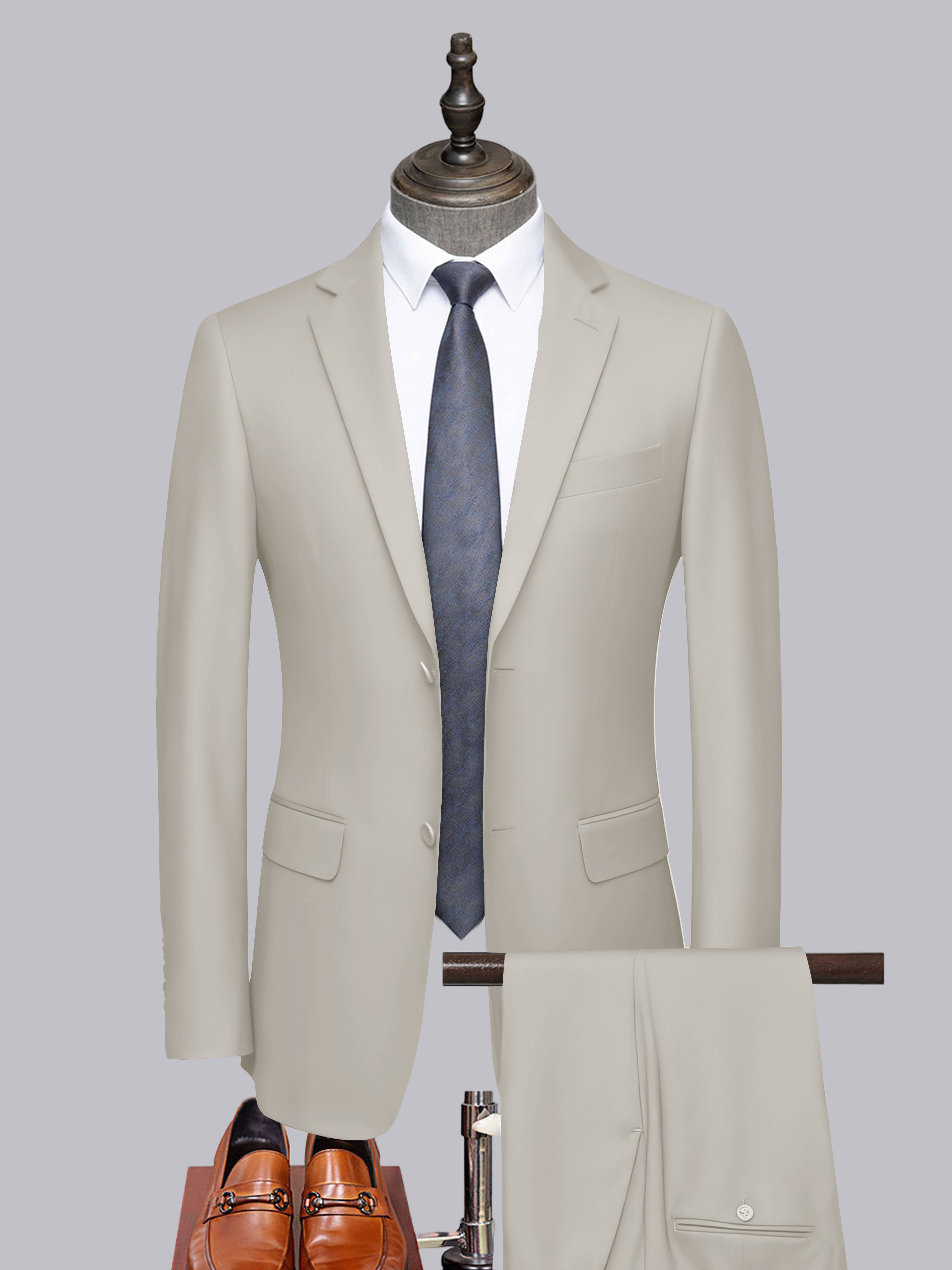 Men's Tailored Fit Two-Buttons 2 Pieces Formal Suits UK