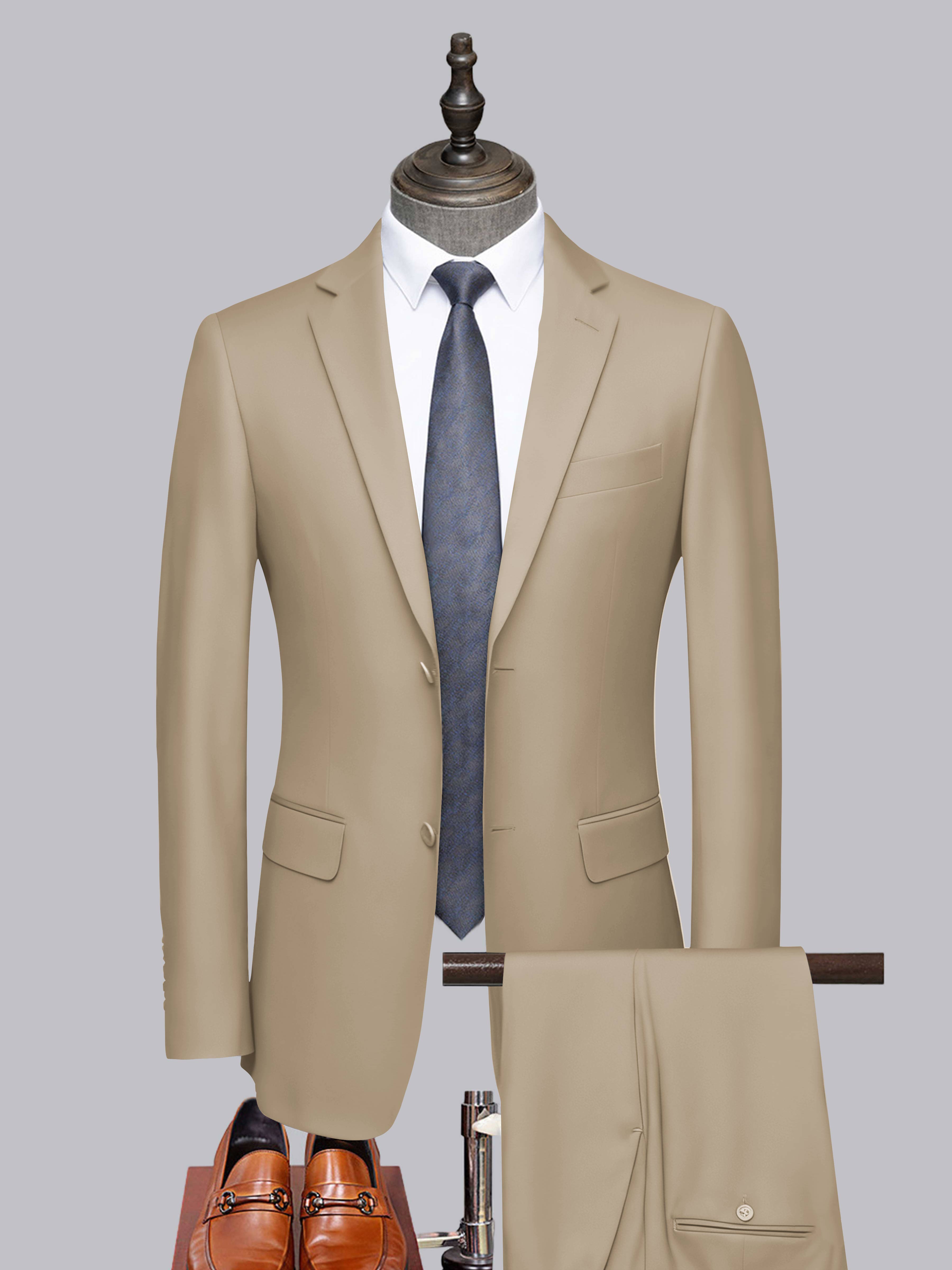 Men's Tailored Fit Two-Buttons 2 Pieces Formal Suits UK