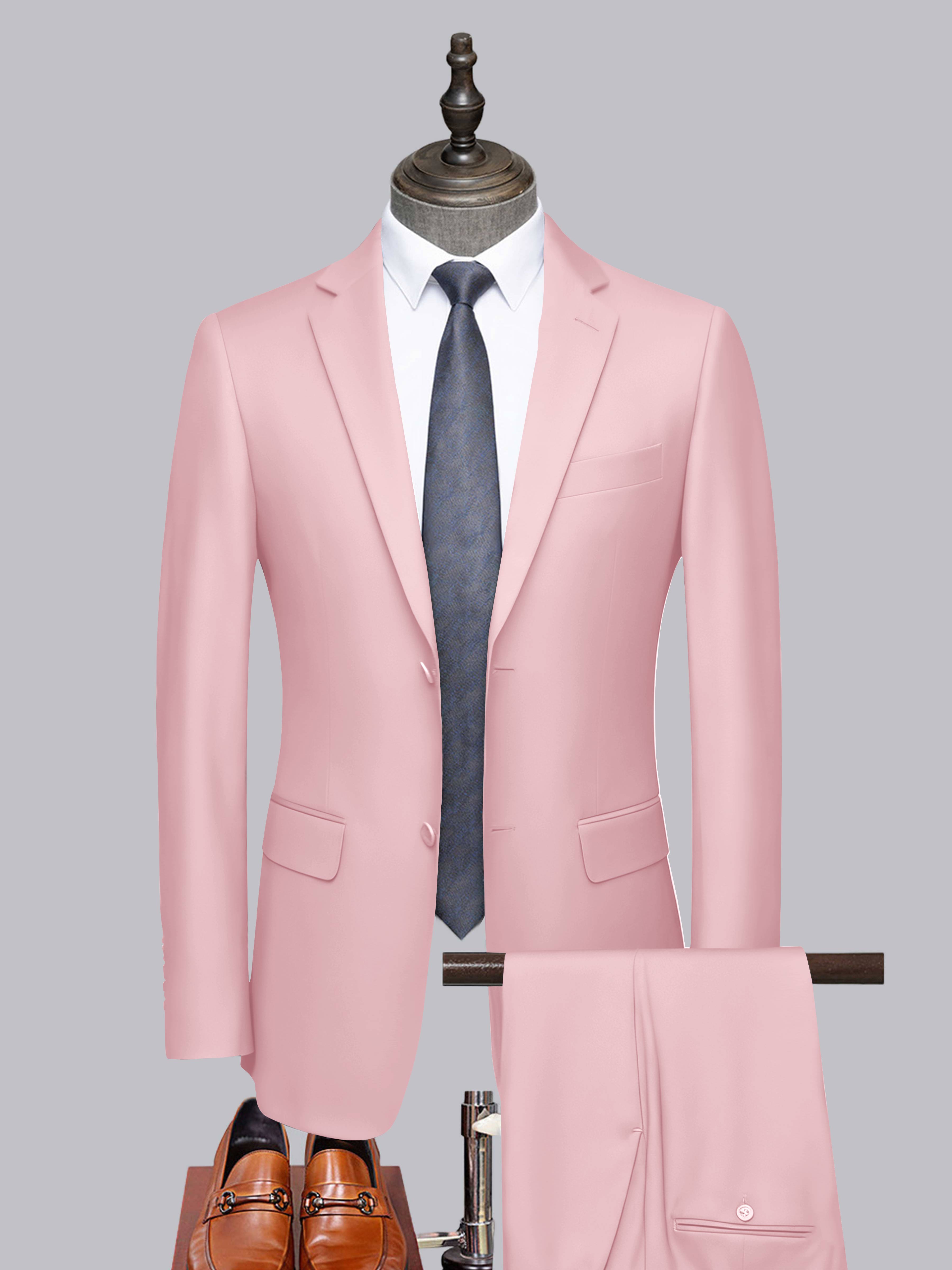 Men's Tailored Fit Two-Buttons 2 Pieces Formal Suits UK