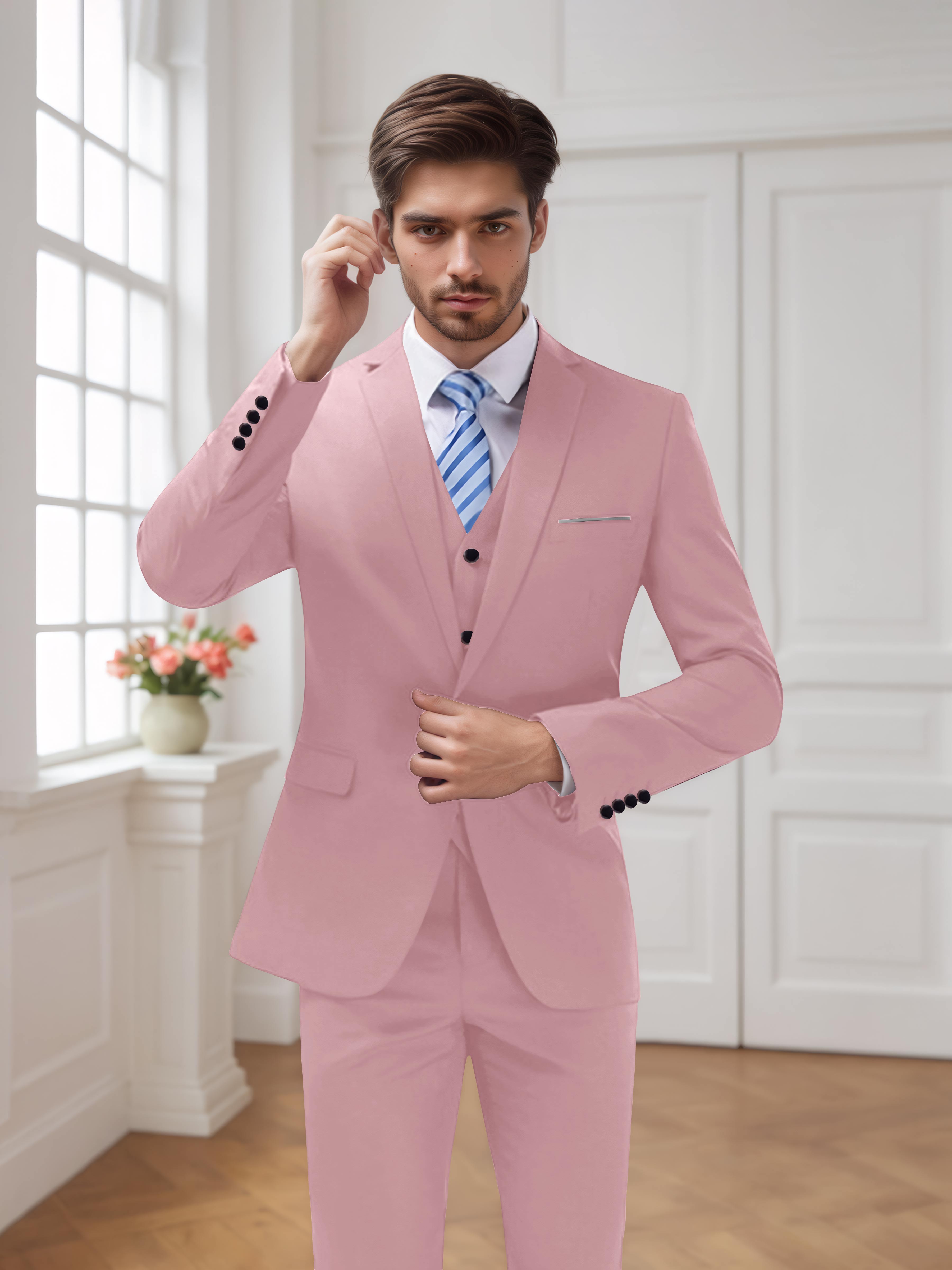 Modern Men's One Button 3 Pieces Wedding Suits UK