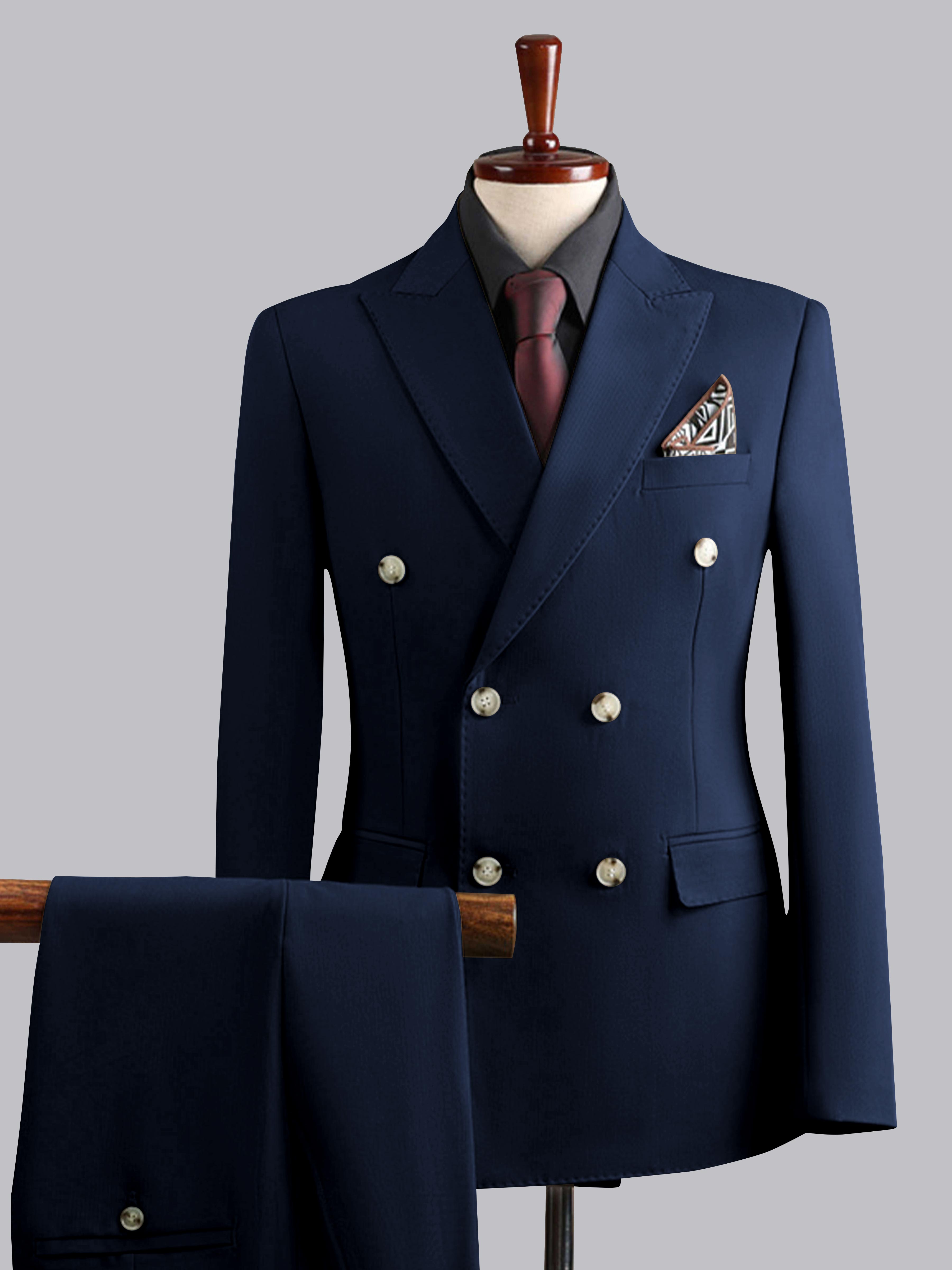 Modern Men's Tailored Fit Double Breasted 3 Pieces Wedding Suits UK