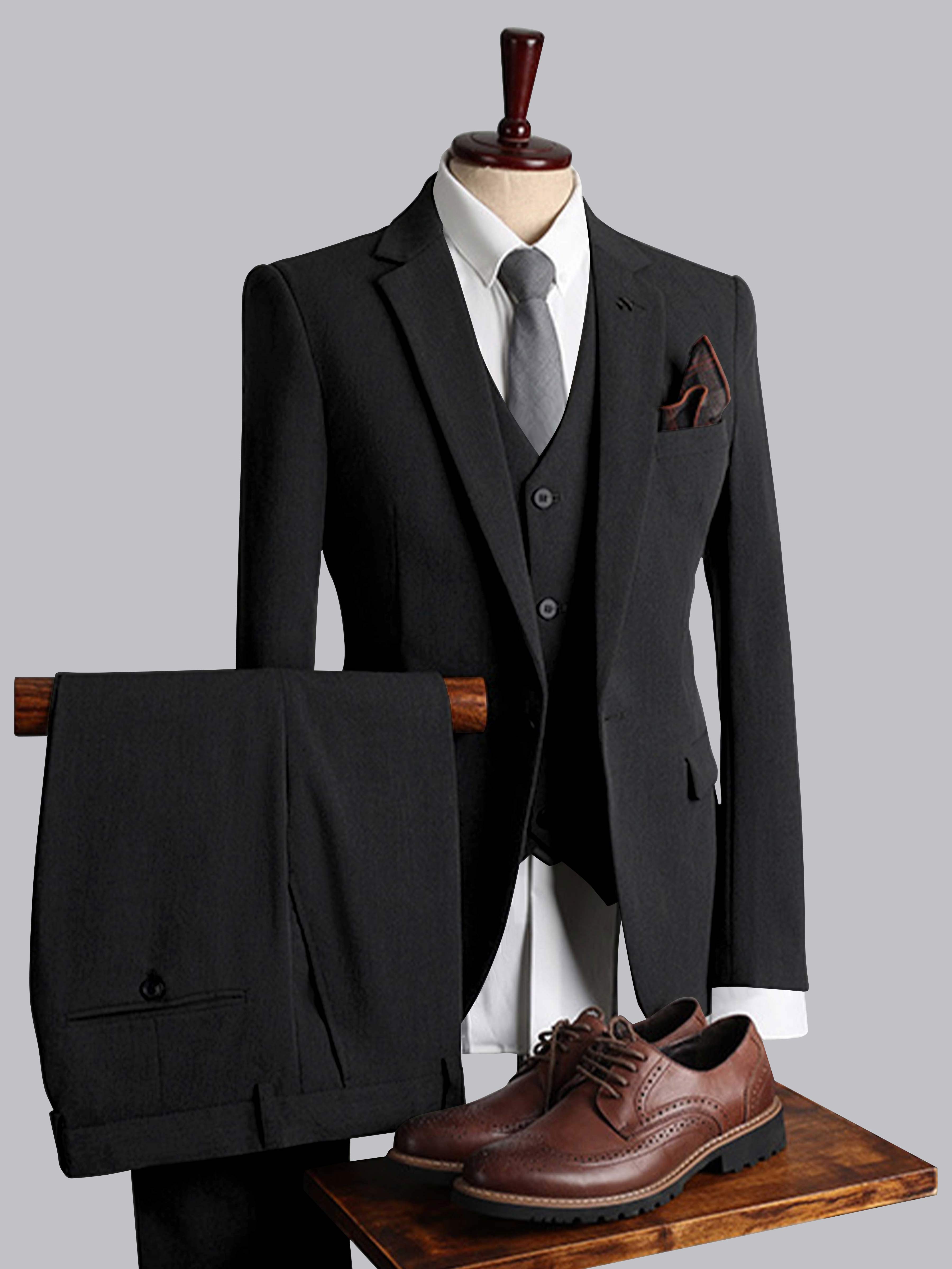 Modern Men's Tailored Fit One Button 3 Pieces Suits