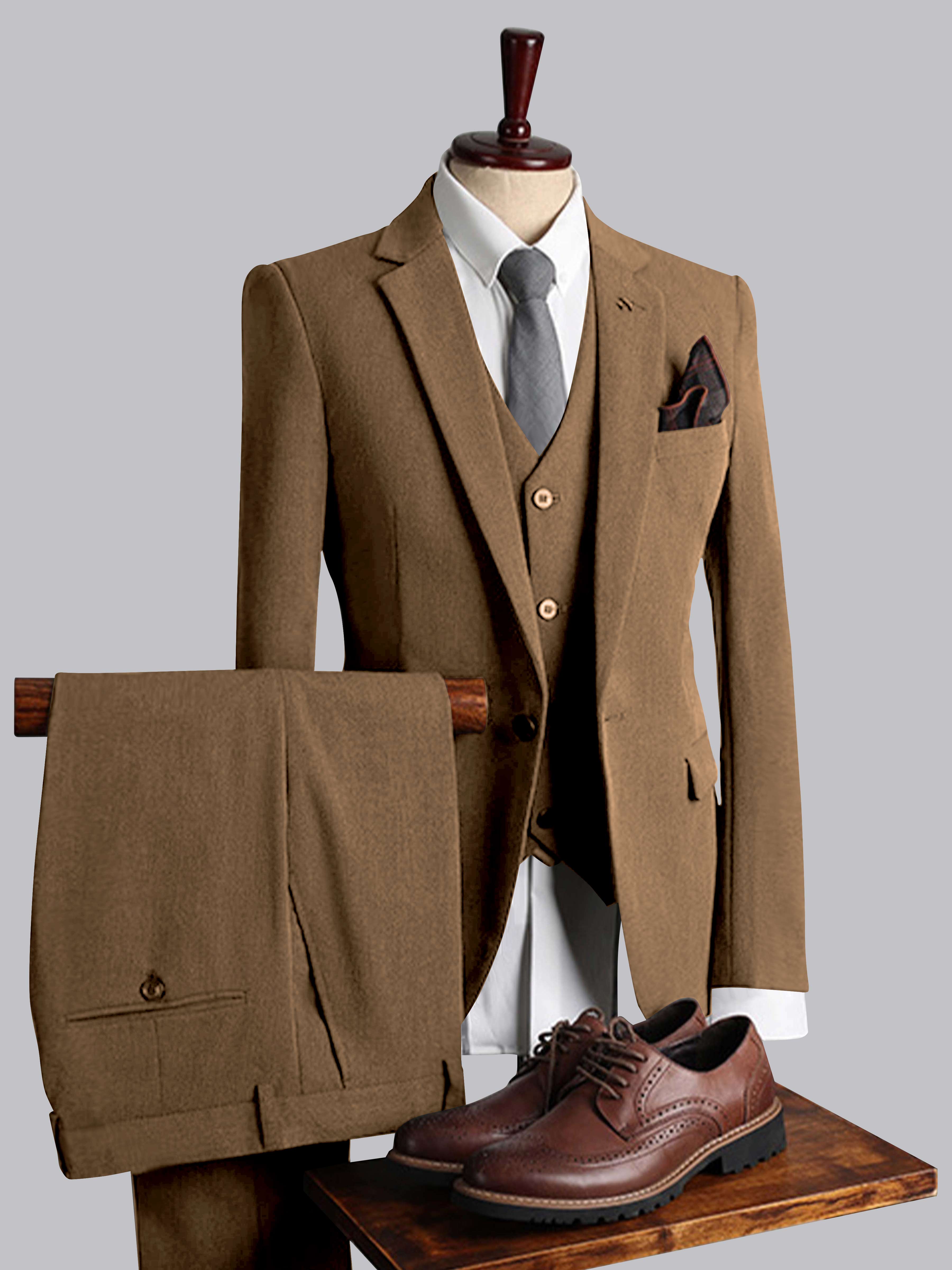 Modern Men's Tailored Fit One Button 3 Pieces Suits