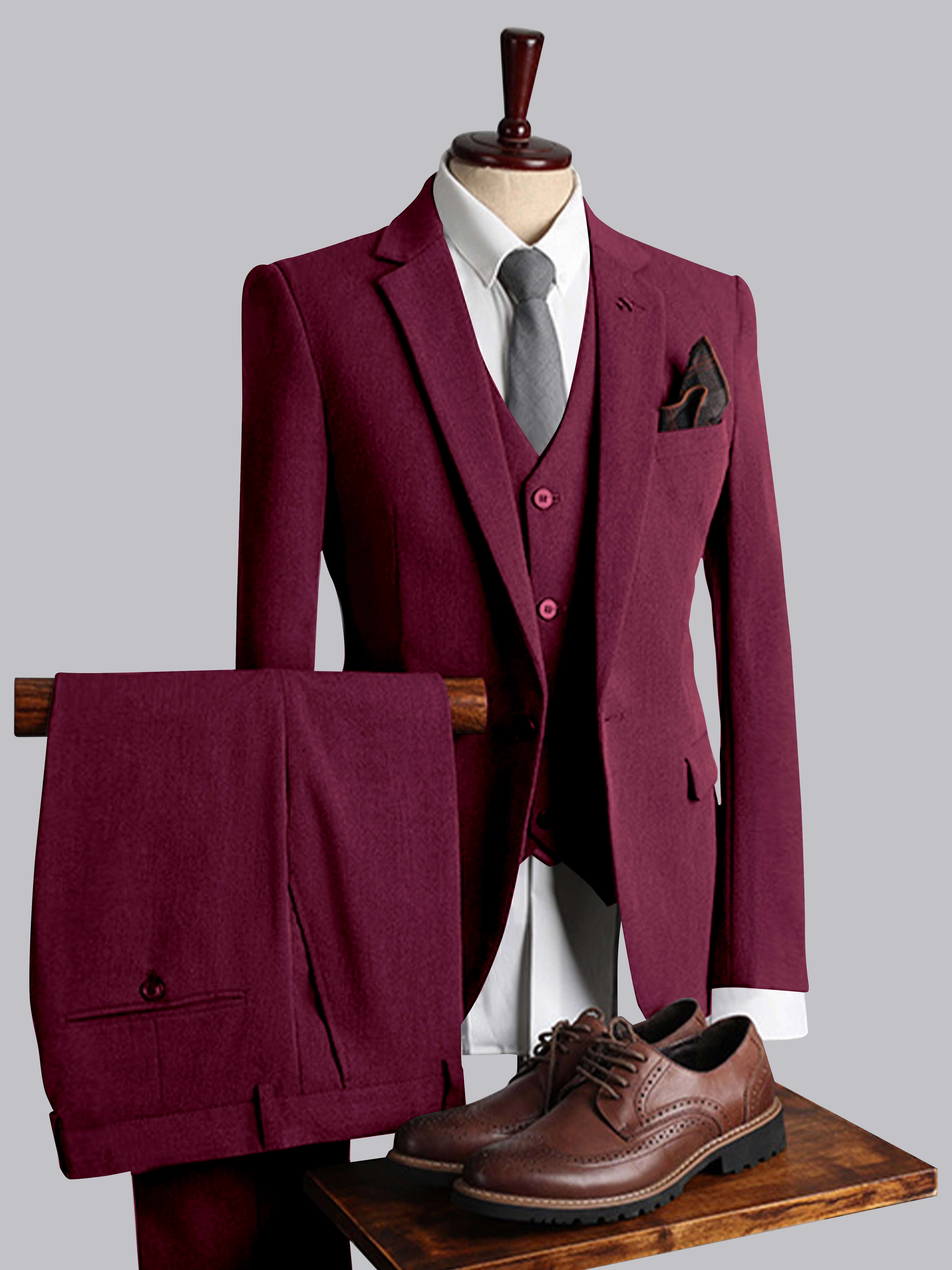 Modern Men's Tailored Fit One Button 3 Pieces Suits