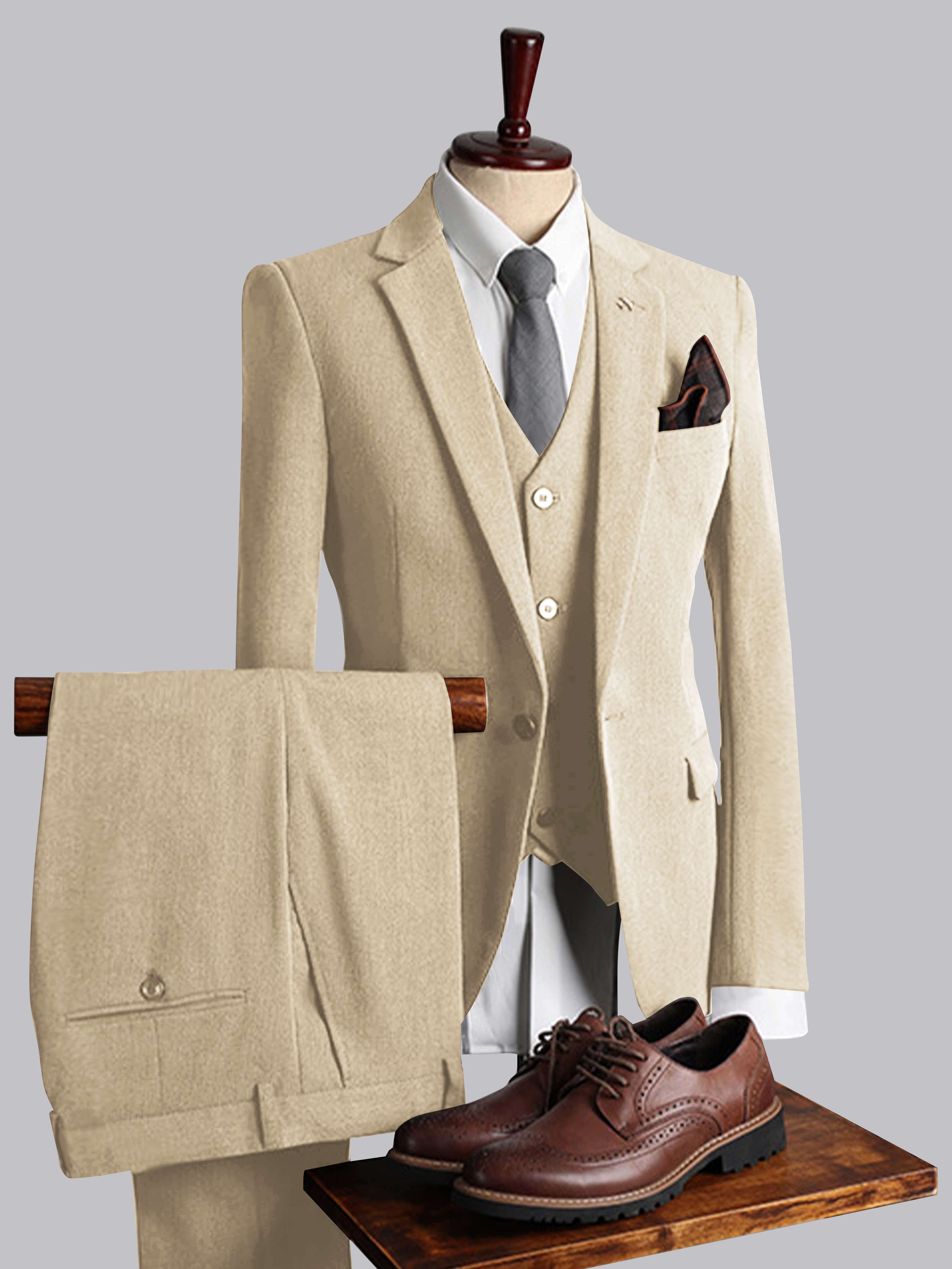 Modern Men's Tailored Fit One Button 3 Pieces Suits