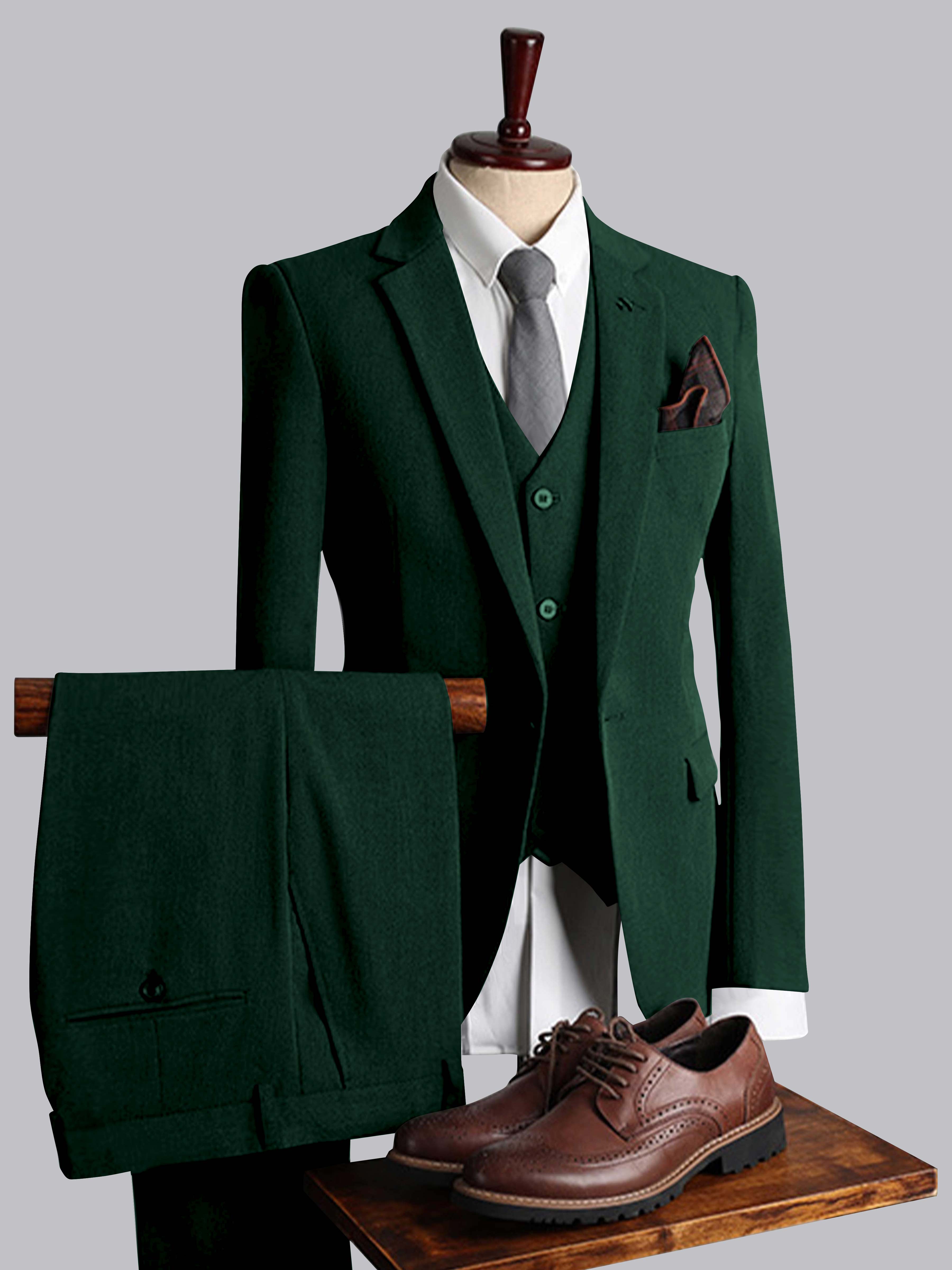 Modern Men's Tailored Fit One Button 3 Pieces Suits