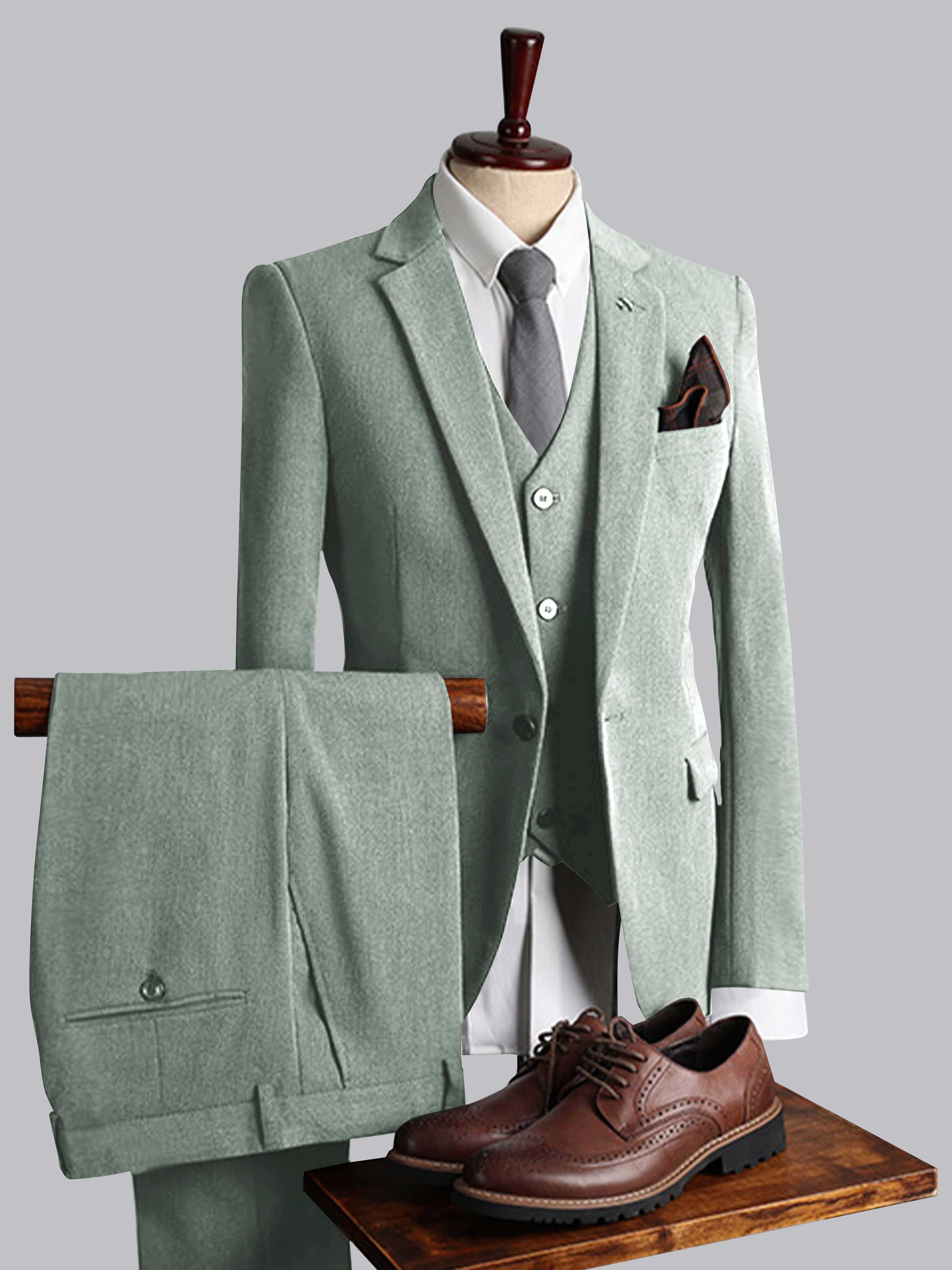 Modern Men's Tailored Fit One Button 3 Pieces Suits