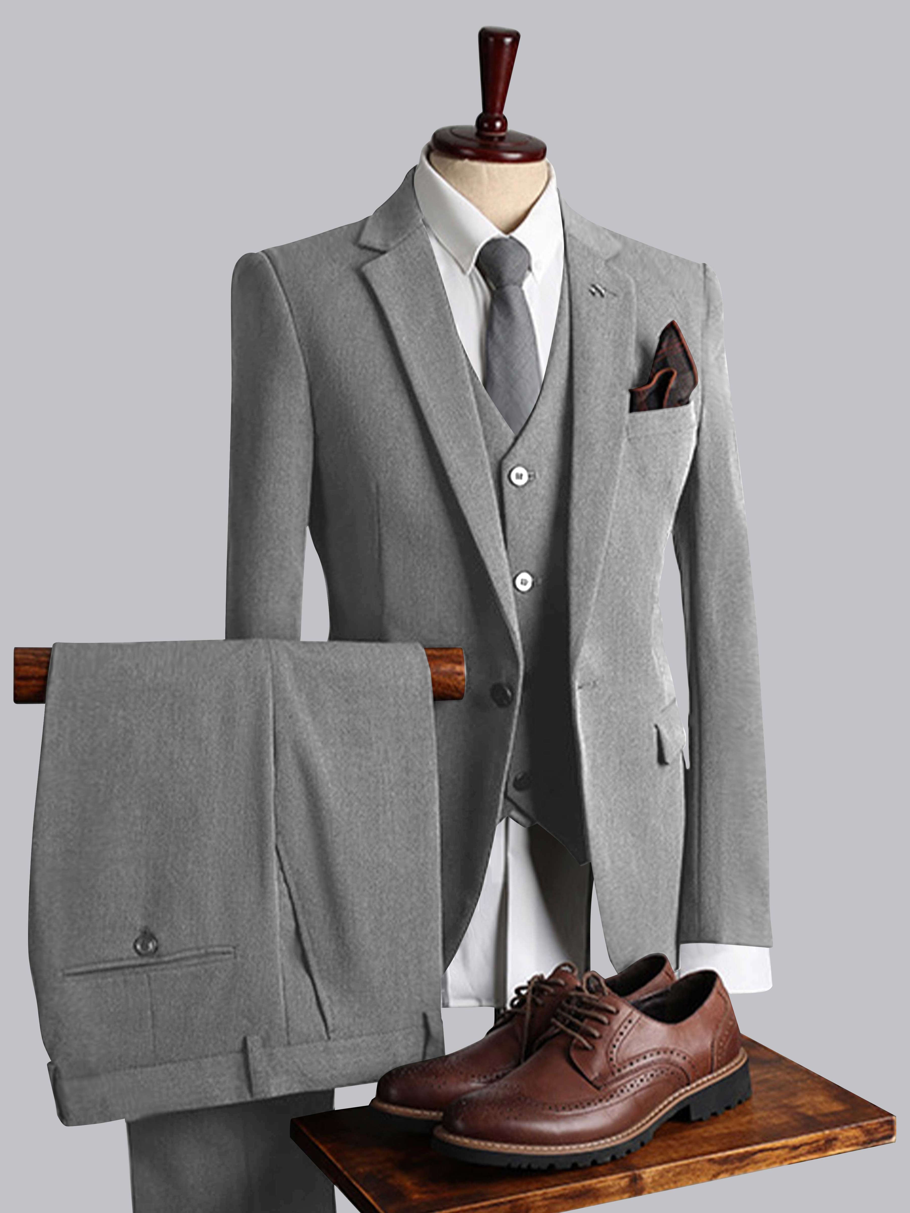 Modern Men's Tailored Fit One Button 3 Pieces Suits