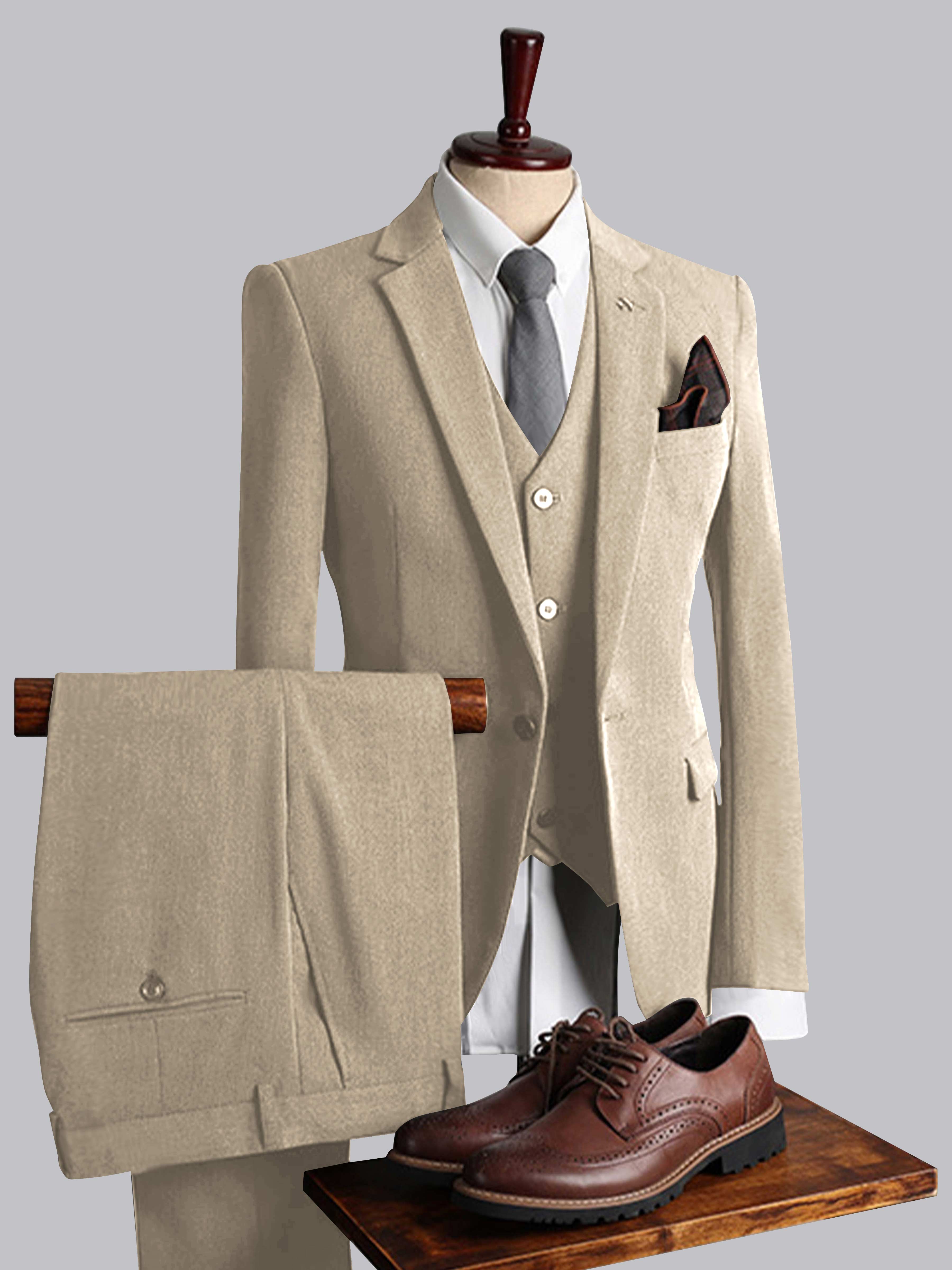 Modern Men's Tailored Fit One Button 3 Pieces Suits