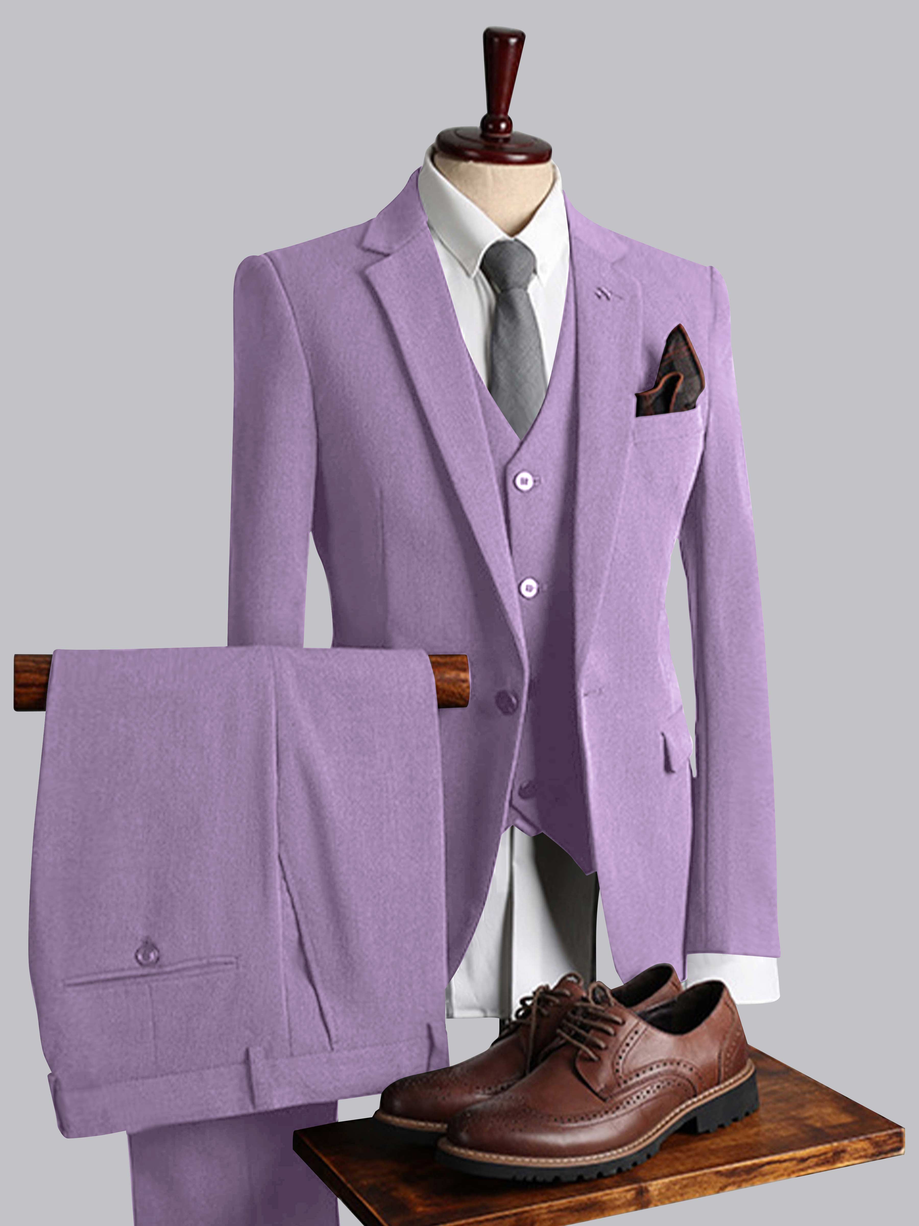 Modern Men's Tailored Fit One Button 3 Pieces Suits