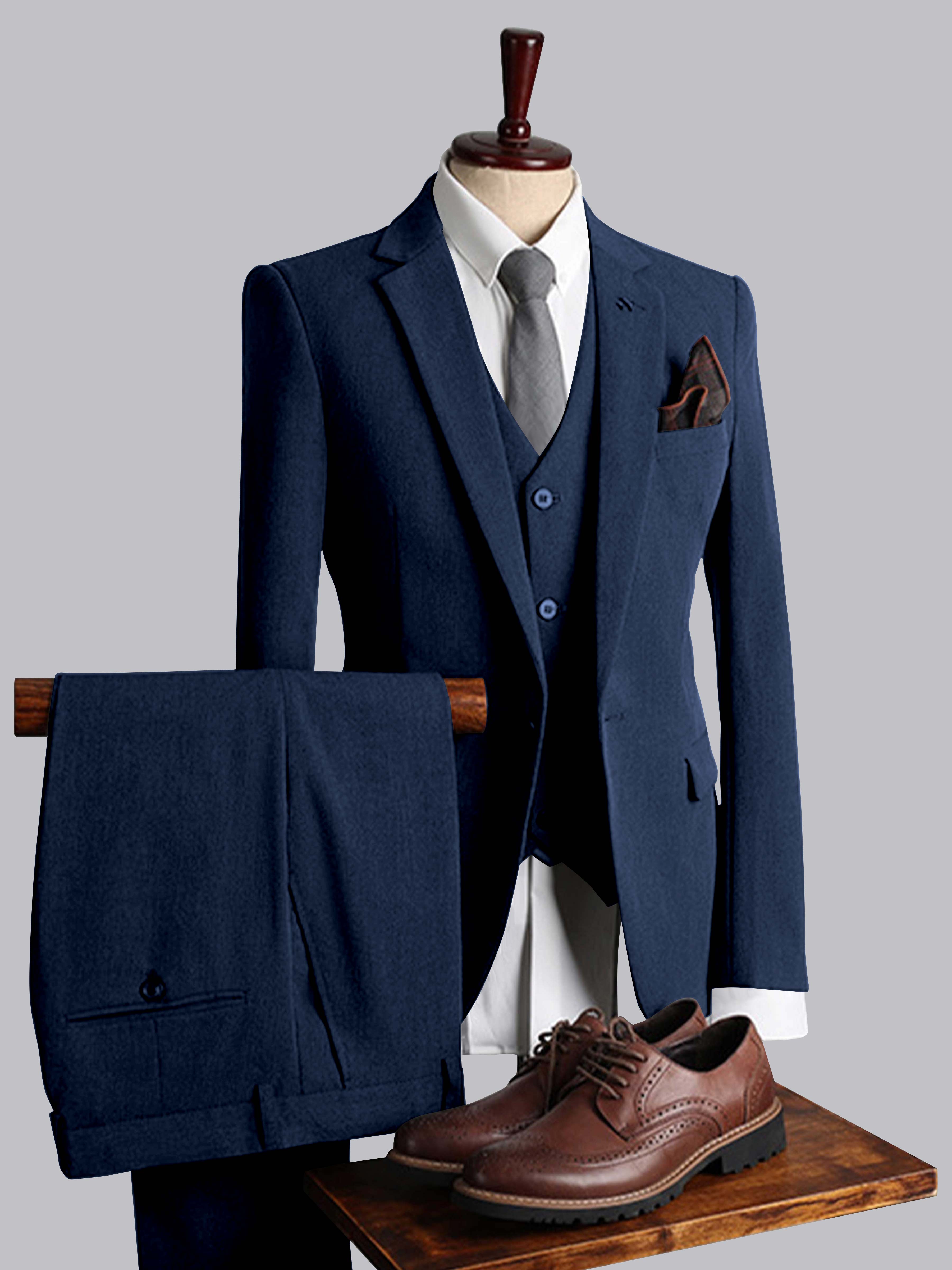 Modern Men's Tailored Fit One Button 3 Pieces Suits