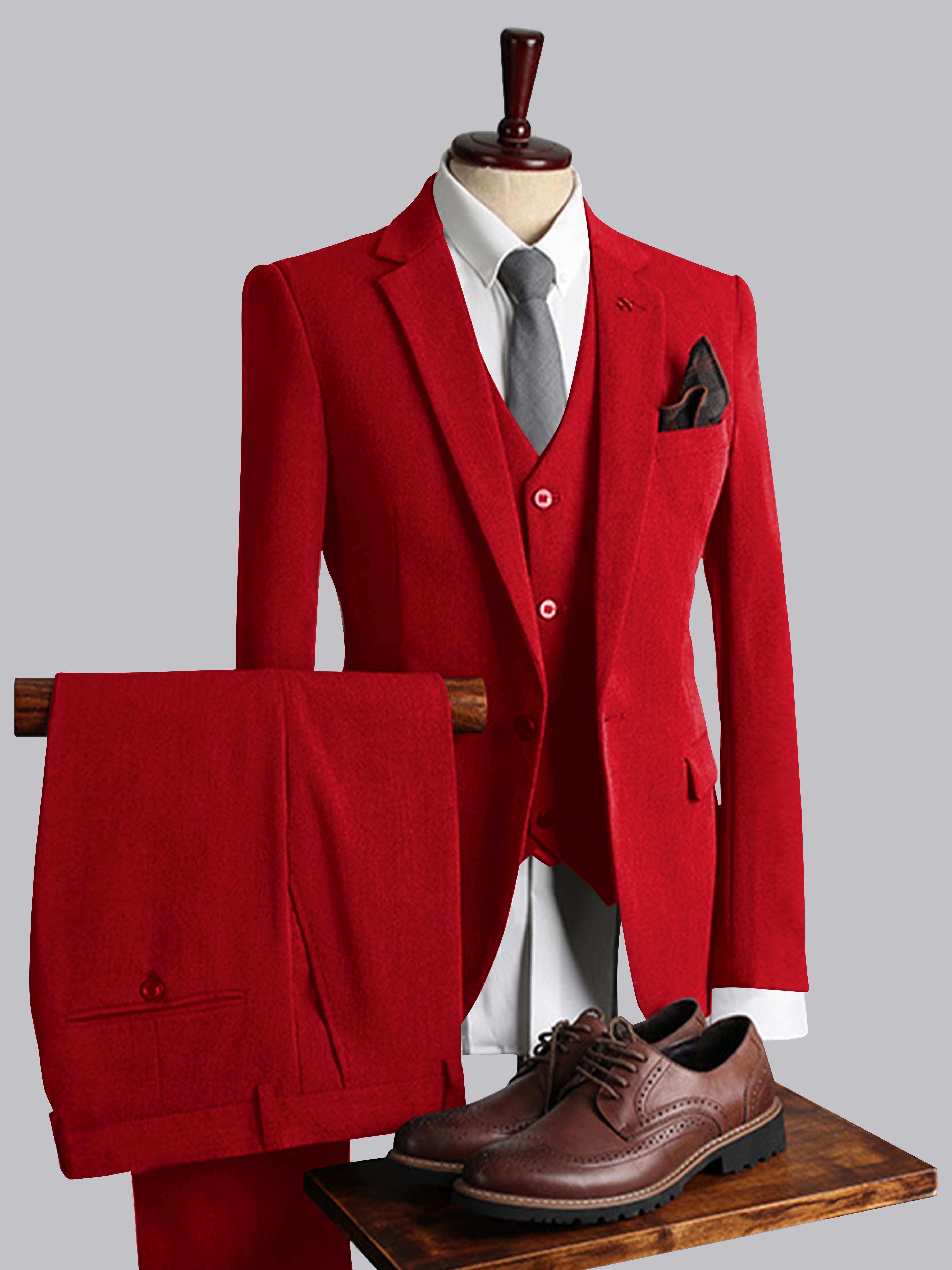 Modern Men's Tailored Fit One Button 3 Pieces Suits