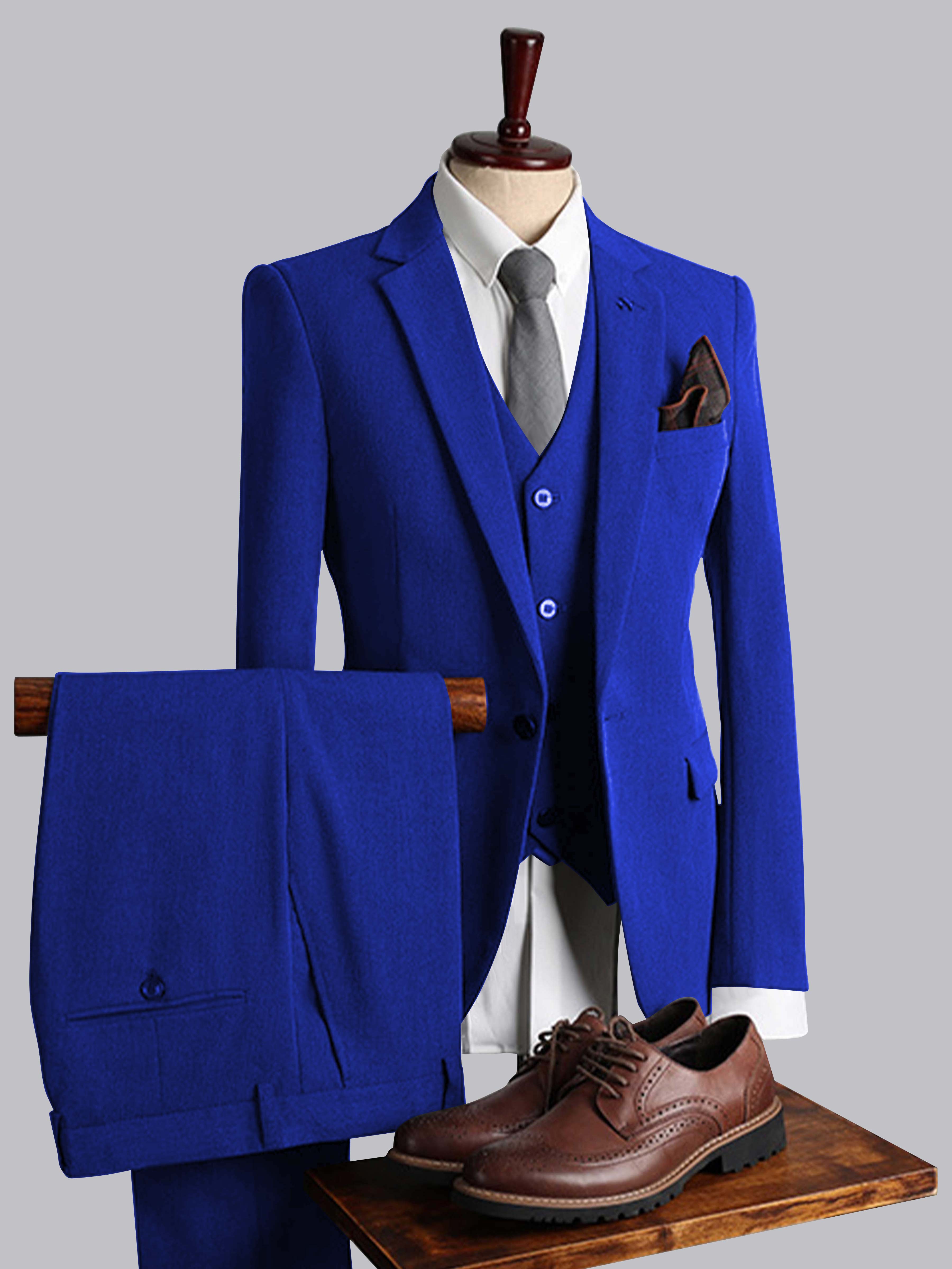 Modern Men's Tailored Fit One Button 3 Pieces Suits