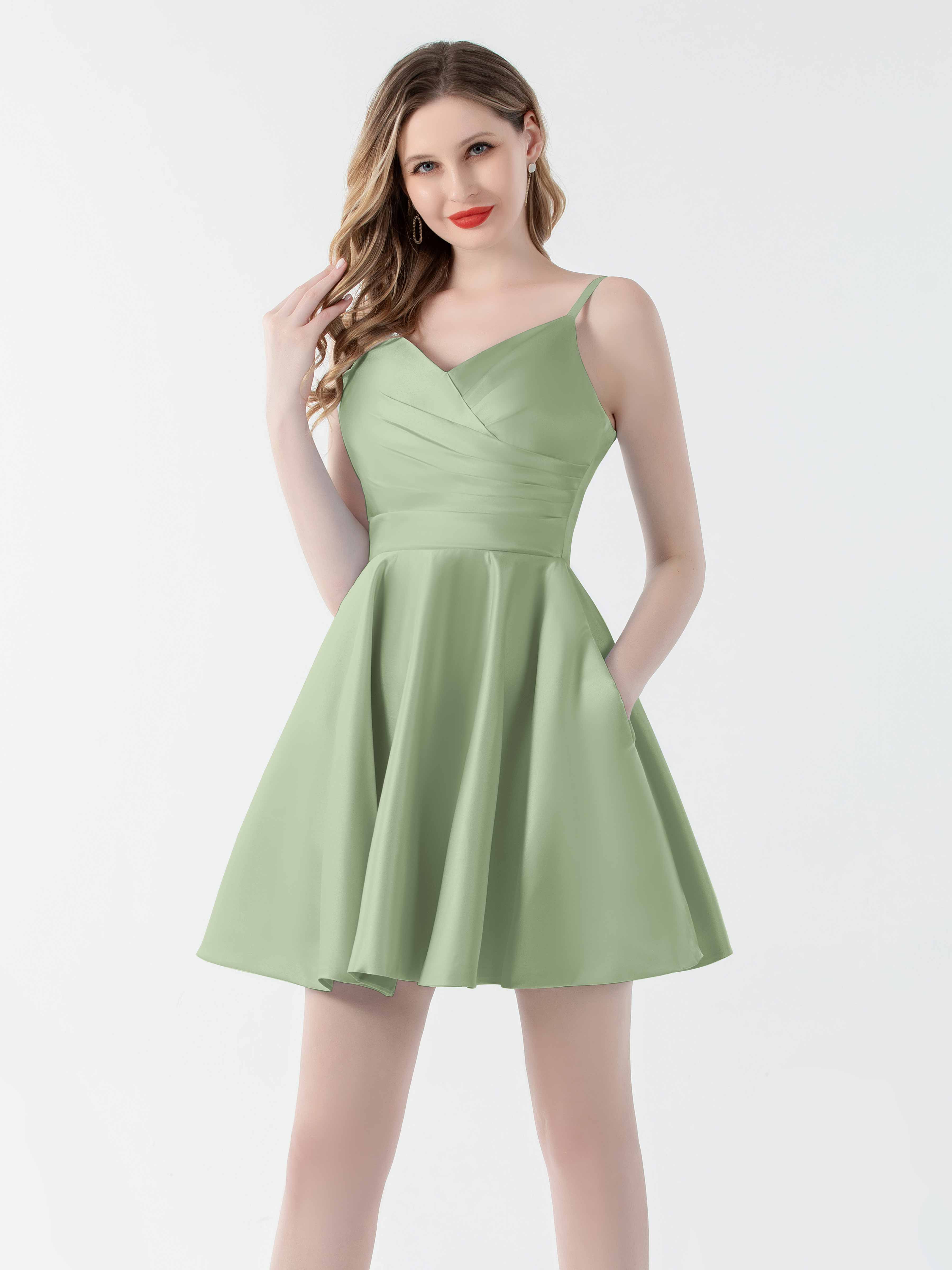 Georgia Pleated Corset Back Mini Satin Party Dresses Georgia Pleated Corset Back Mini Satin Party Dresses