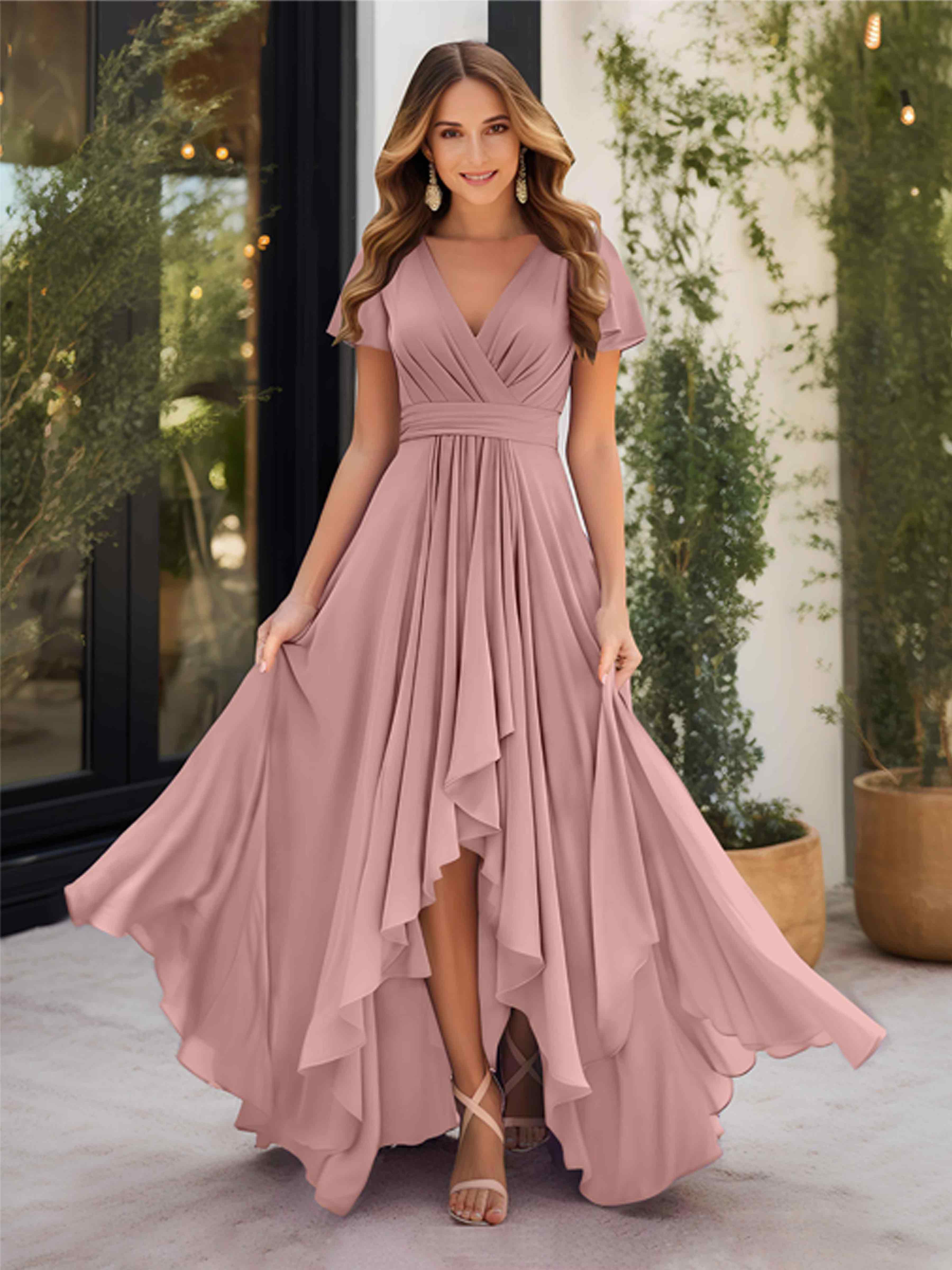 Marley Chic Pleats Corset Back Floor Length Chiffon Bridesmaid Dresses Marley Chic Pleats Corset Back Floor Length Chiffon Bridesmaid Dresses