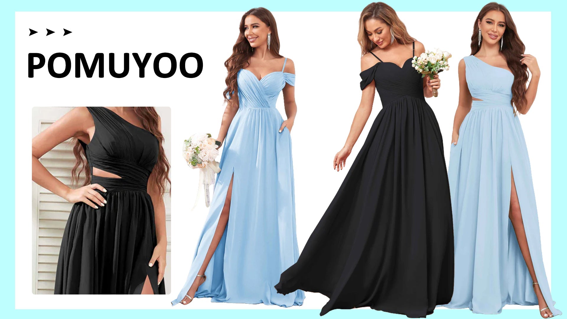 2025 Bridesmaid Dress Colours: Powder Blue and Black Take the Lead