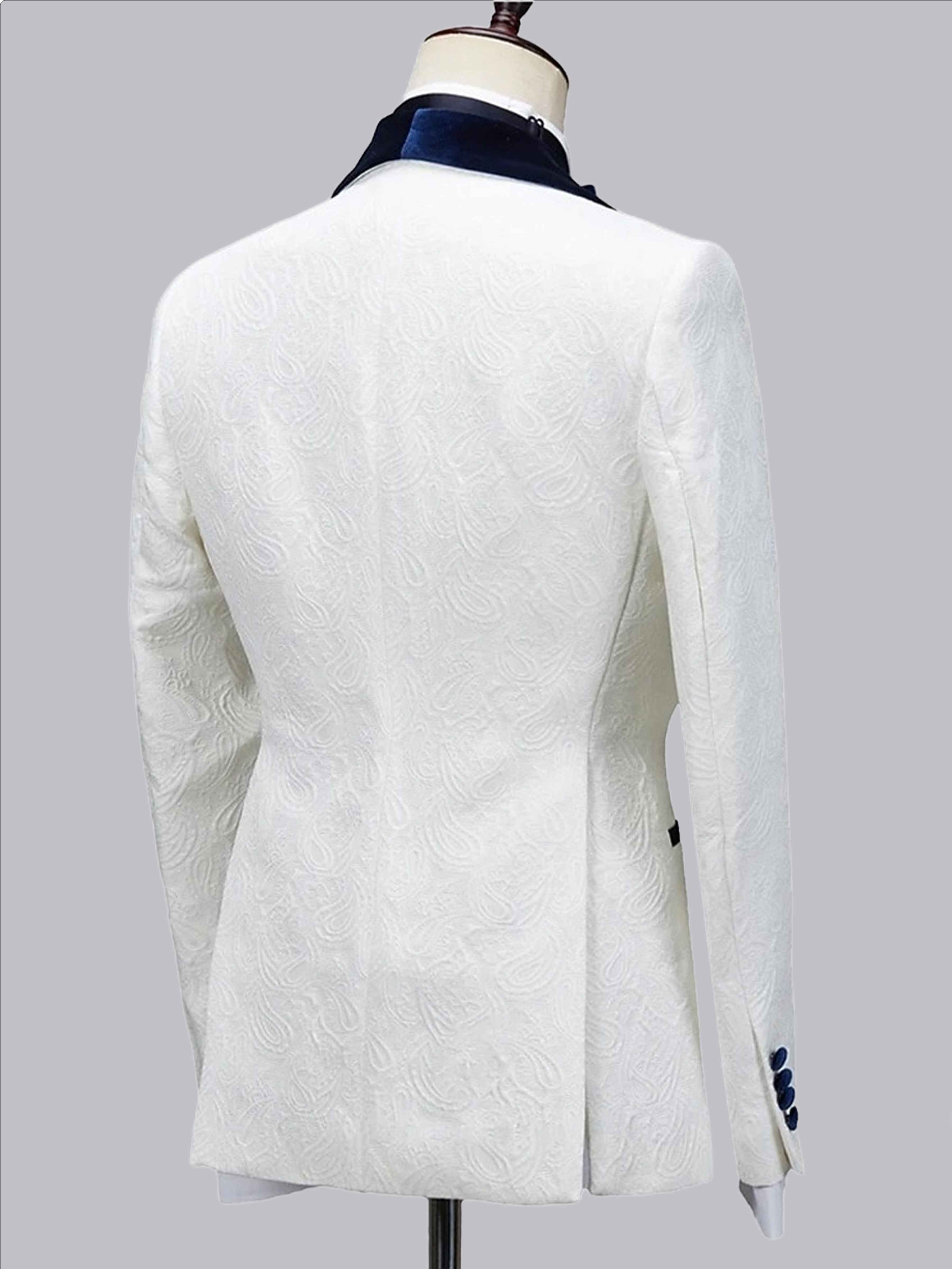 Refined Slim Fit Men's 3 Pieces Shawl Lapel Suit for Formal Weddings