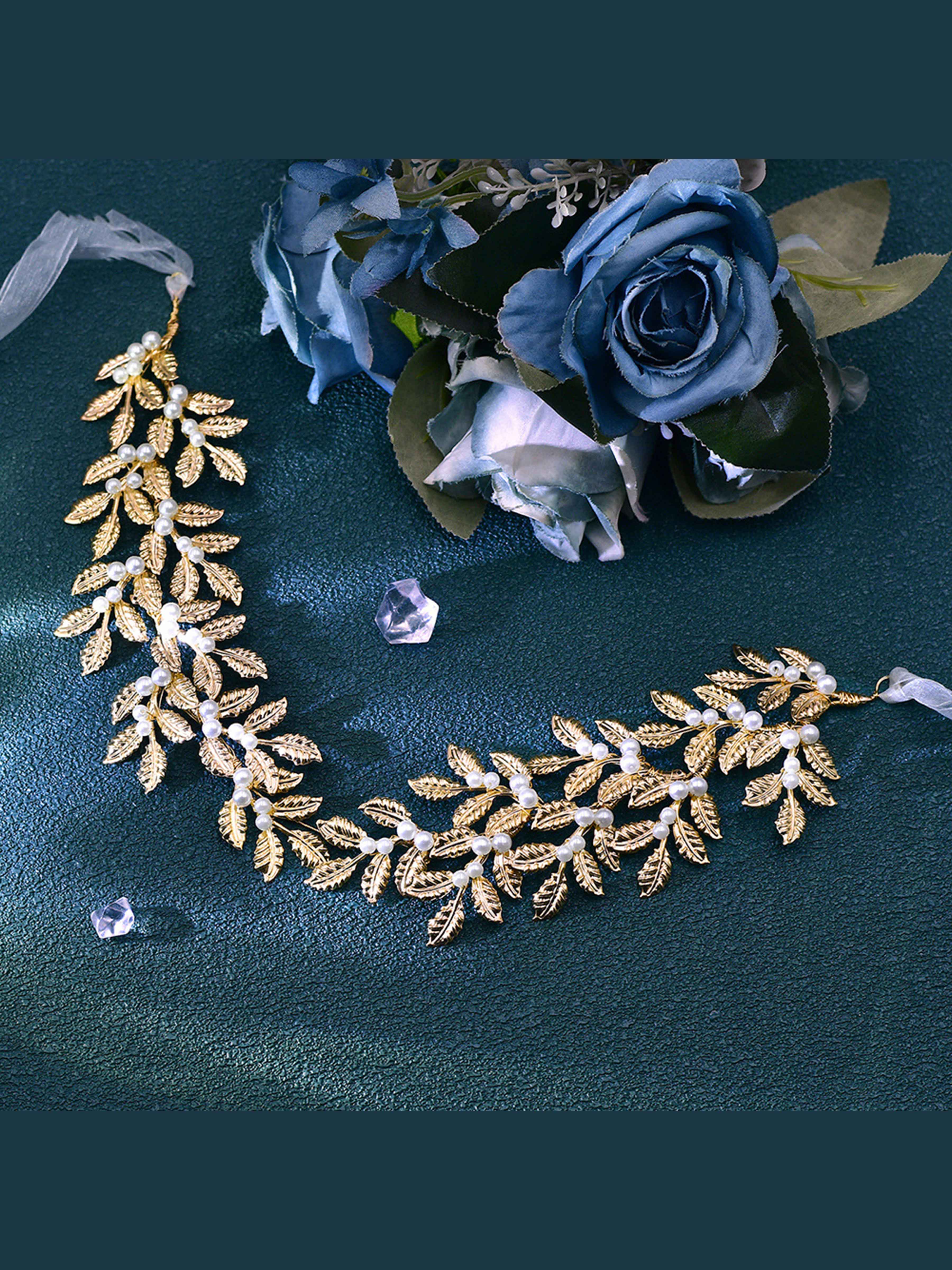 Women's Gold Leaf & Pearl Waist Belt UK