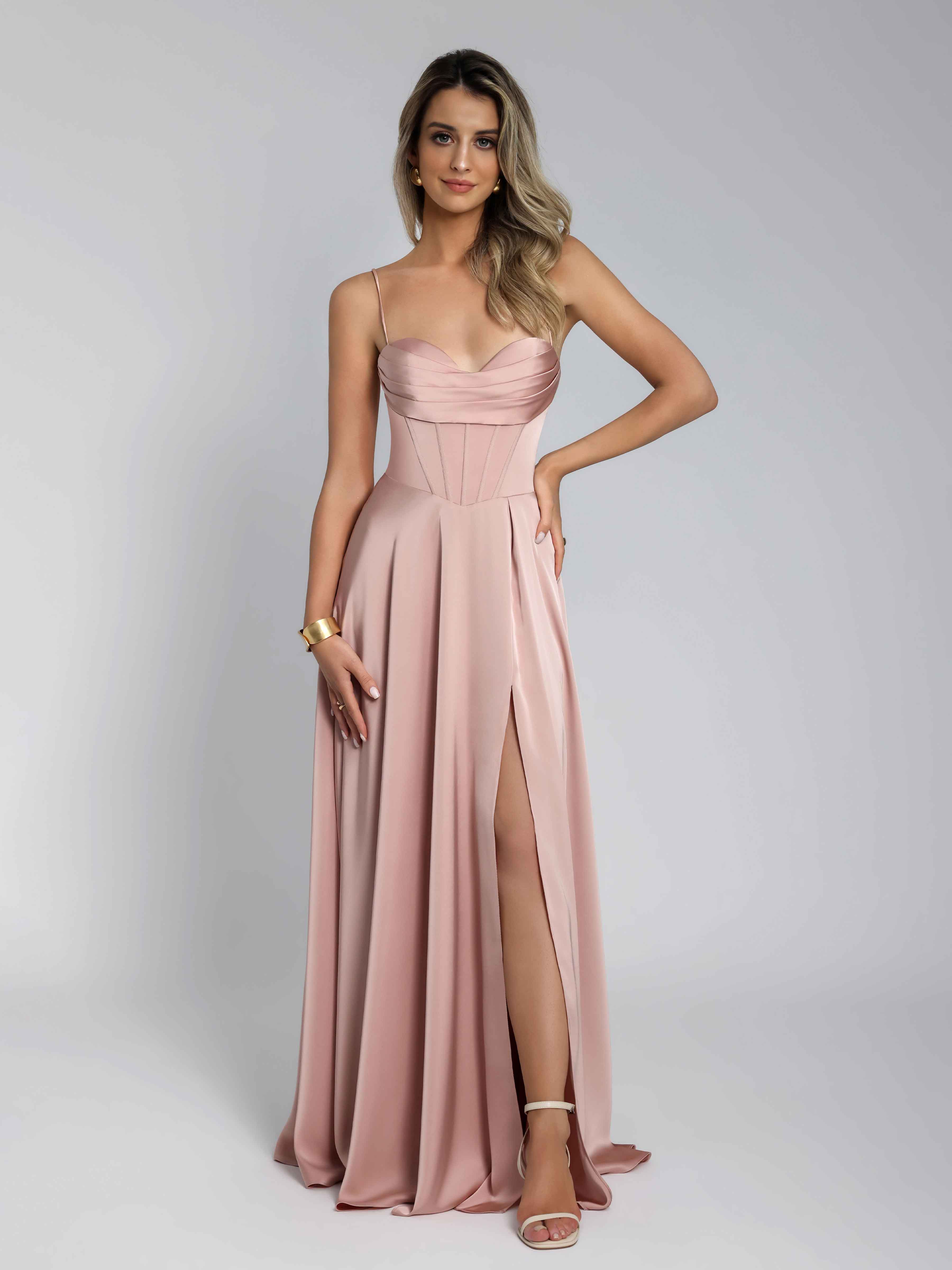 Fraelithia Charming Sweetheart Corset Satin Floor Length Formal Dresses