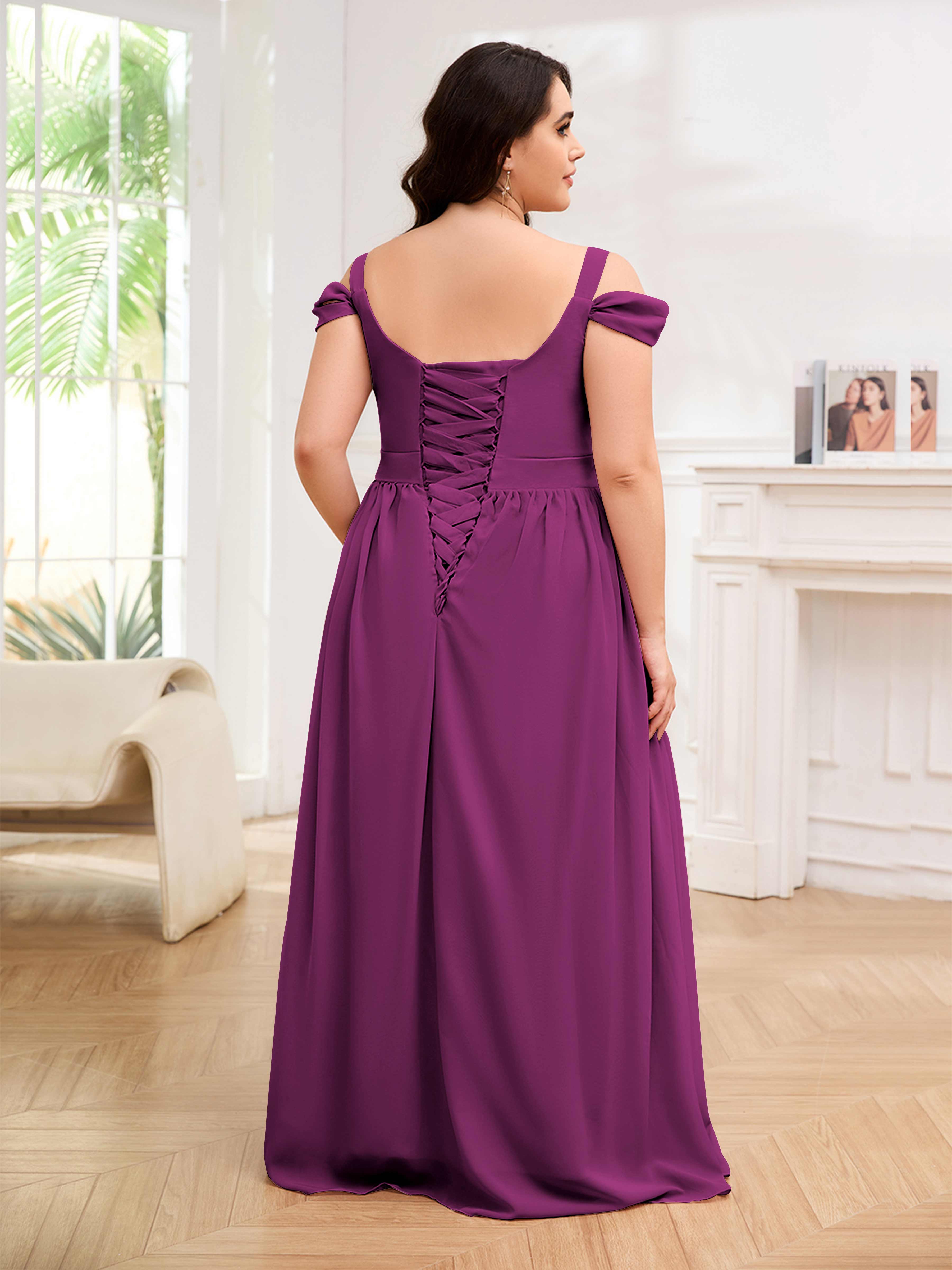 Plus size plum bridesmaid dresses best sale